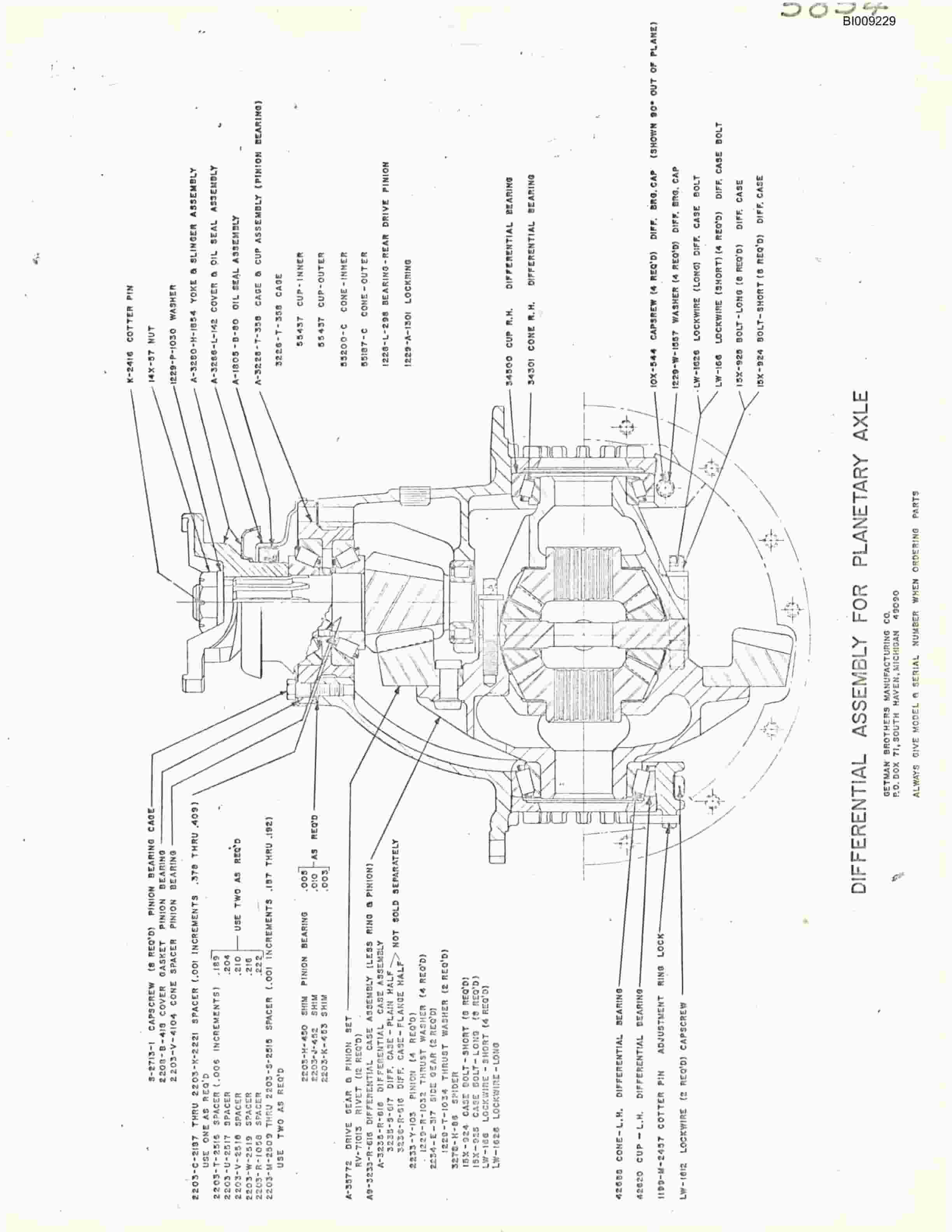 Bucyrus JB-312 Parts Catalog BI009229-2