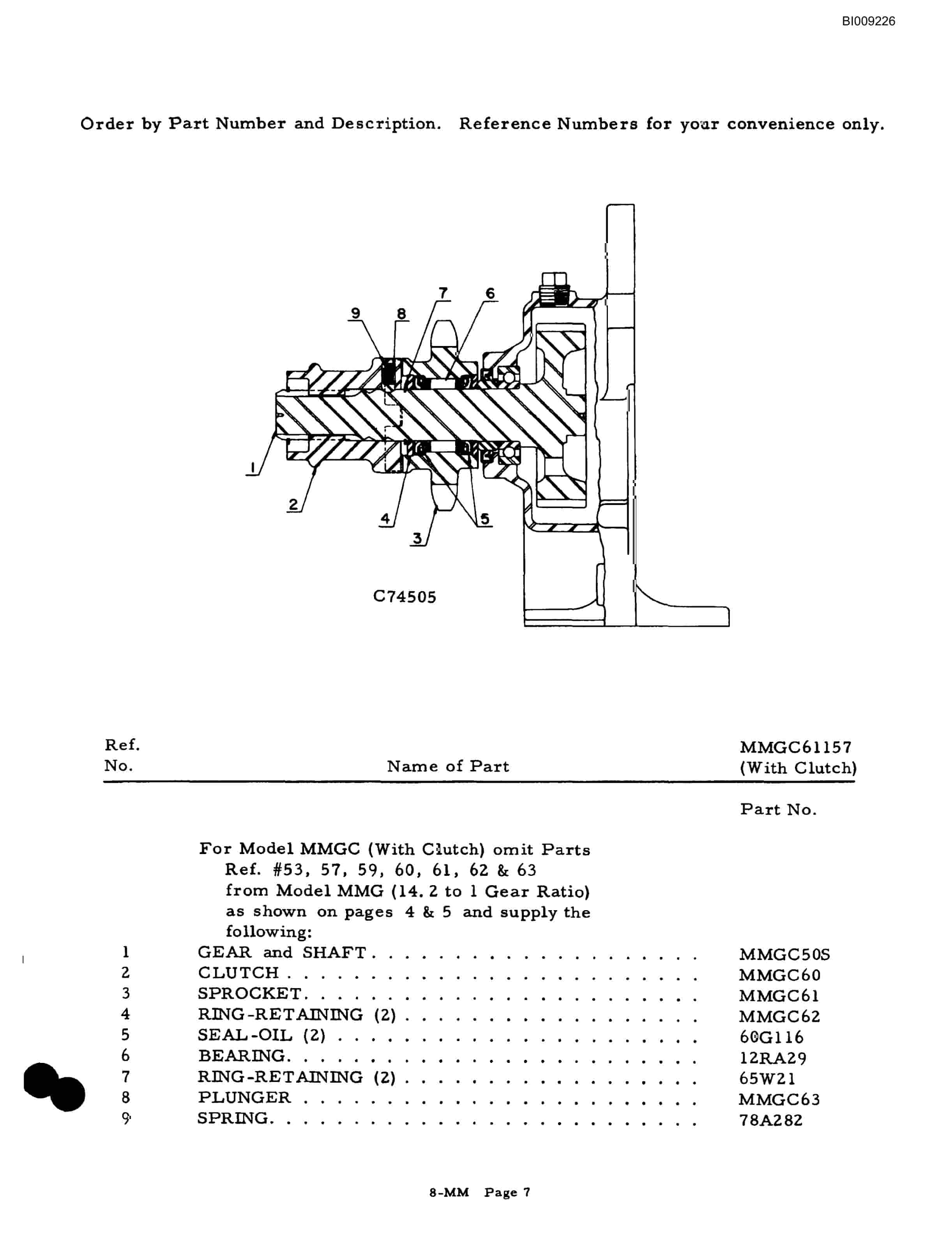 Bucyrus JB-313 Parts Catalog BI009226-2