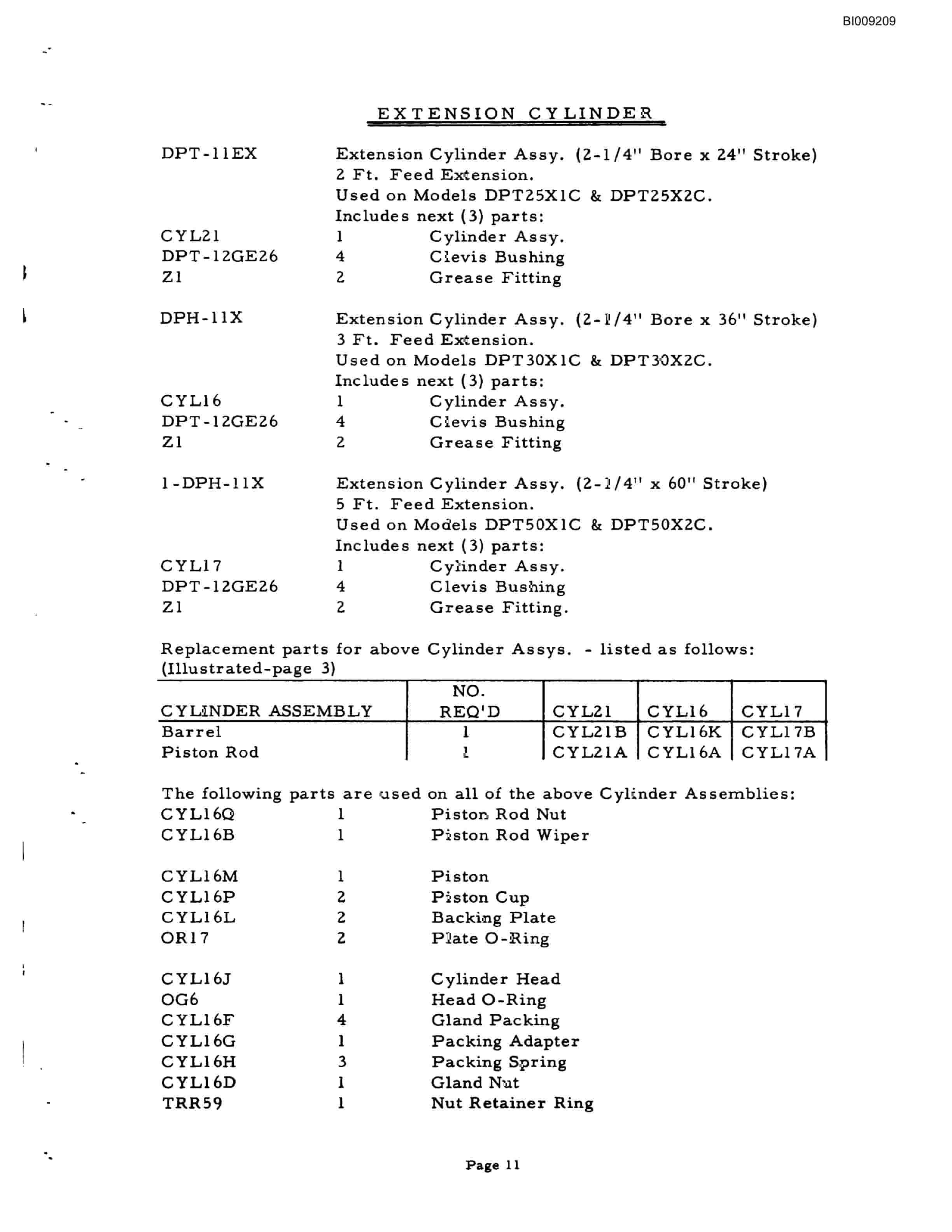 Bucyrus JB-320, JB-323 Parts Catalog BI009209-3