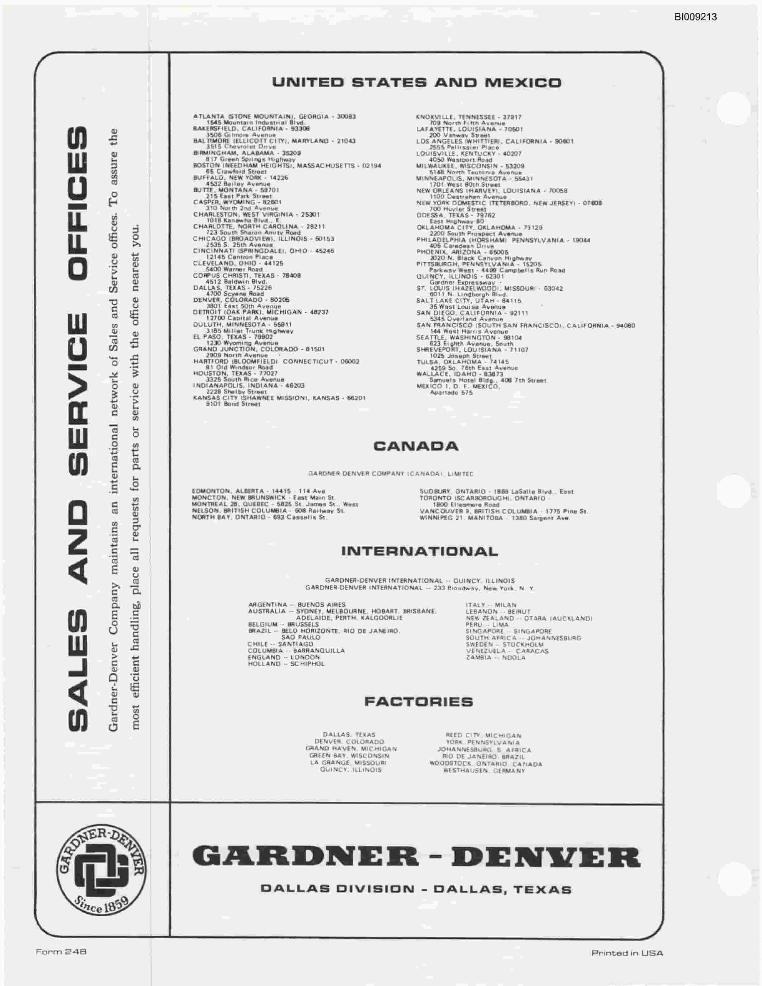 Bucyrus JB-325 Parts Catalog BI009213-4