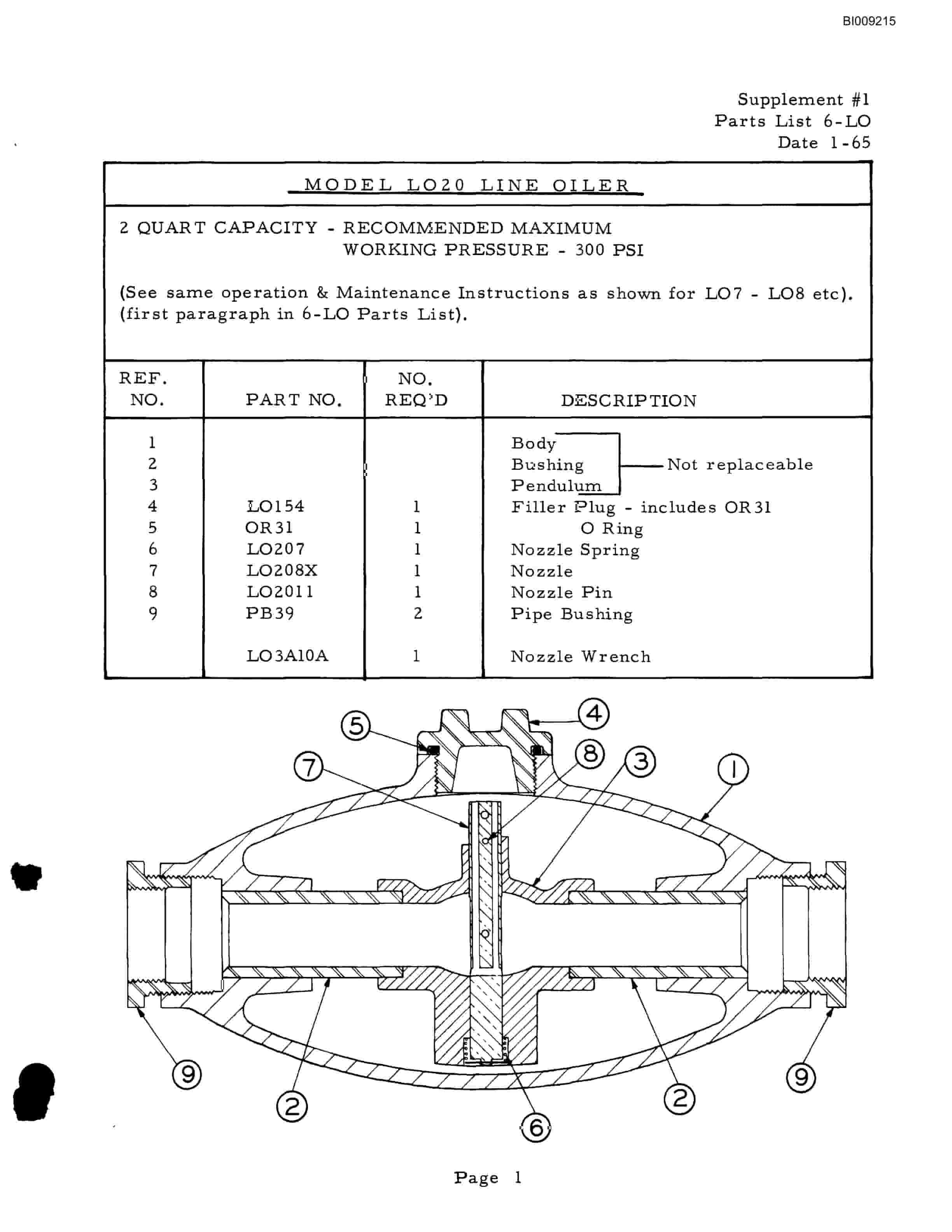 Bucyrus JB-328 Parts Catalog BI009215-3