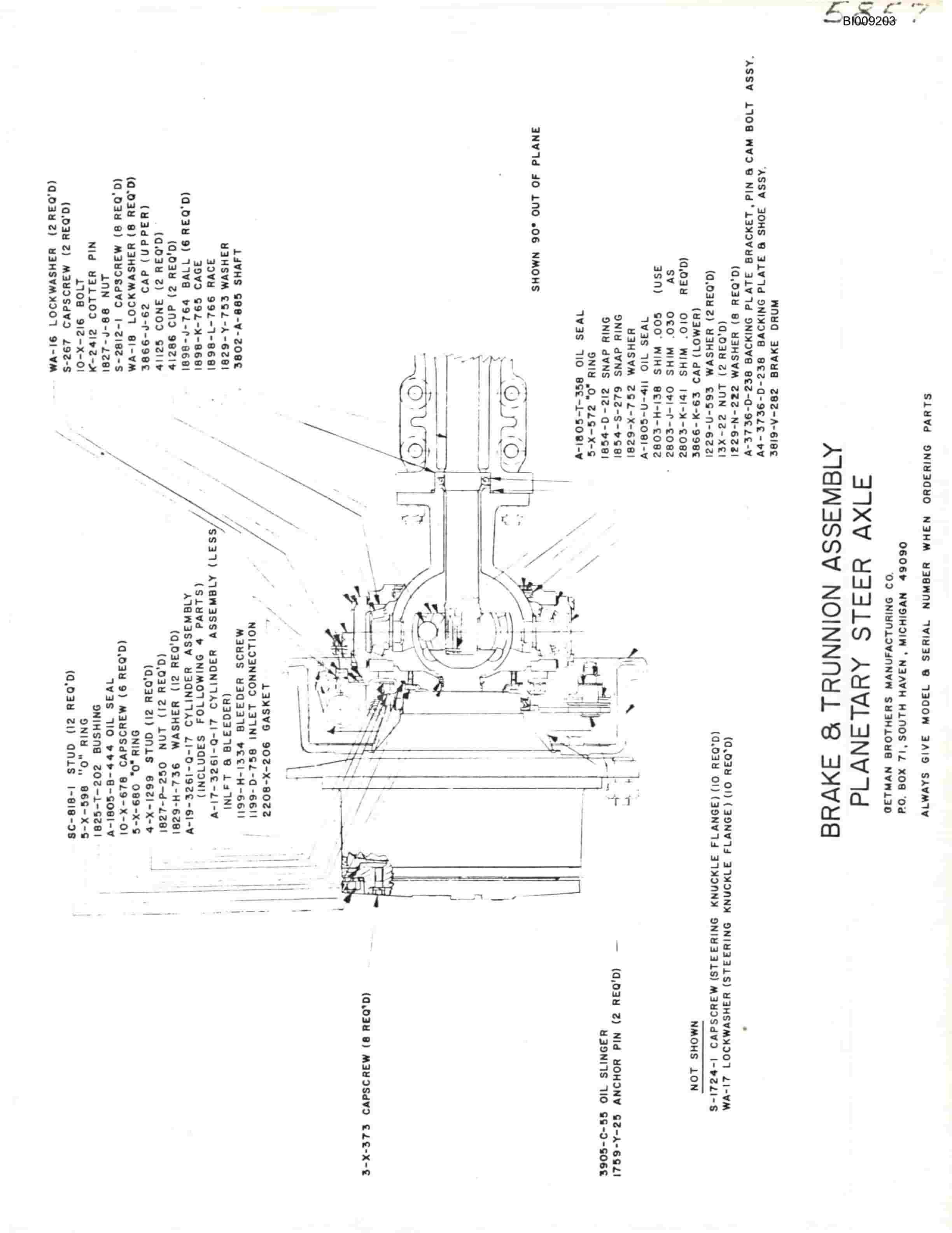 Bucyrus JB-329 Parts Catalog BI009203-3