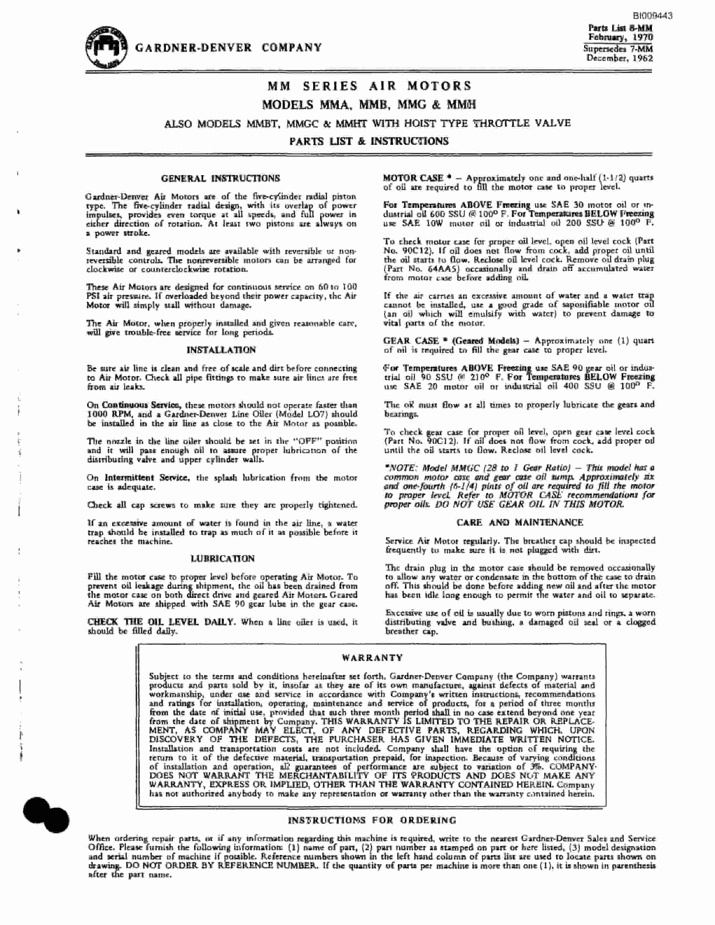 Bucyrus JB-334 Parts Catalog BI009443-5