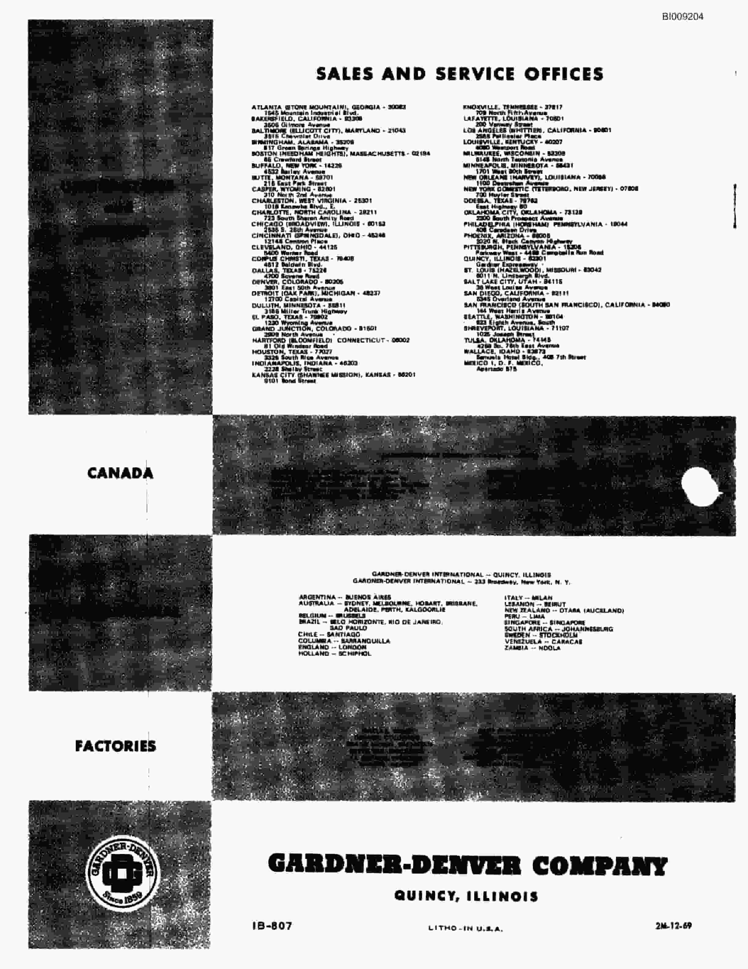 Bucyrus JB-335, JB-351 Parts Catalog BI009204-2