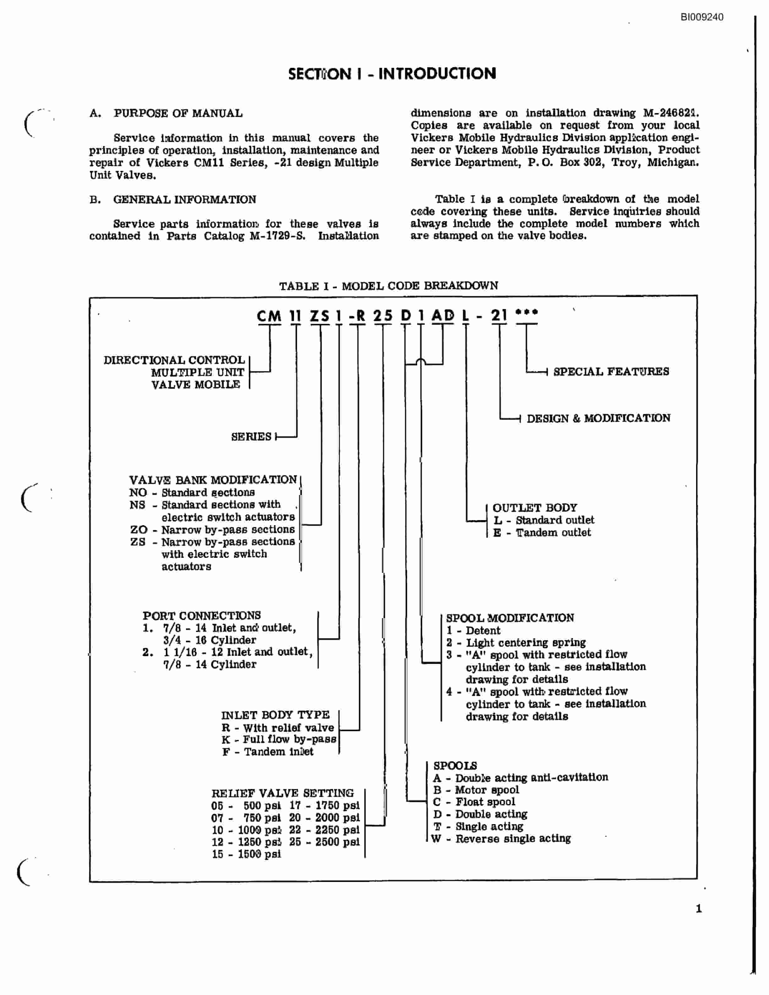 Bucyrus JB-340 Parts Catalog BI009240-3