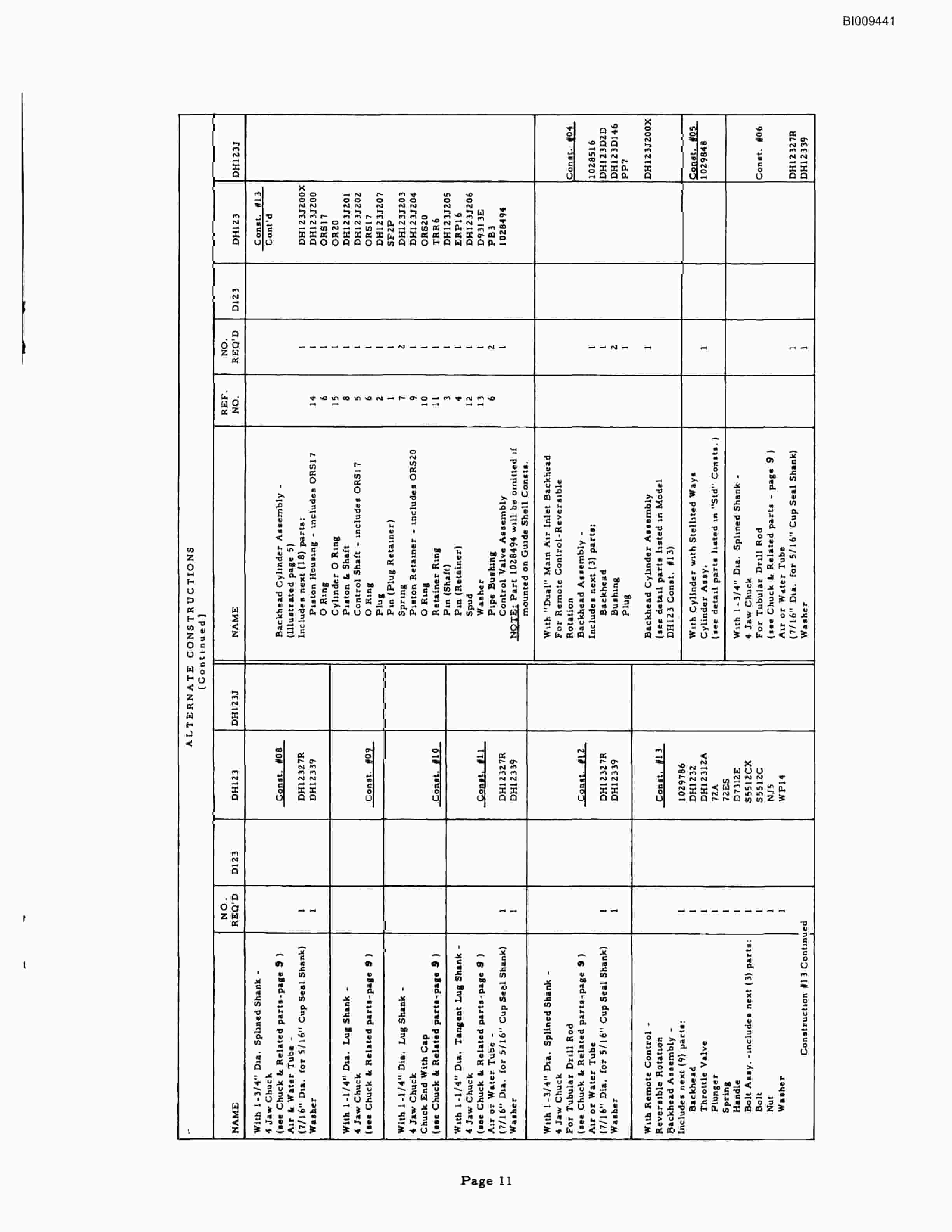 Bucyrus JB-346 Parts Catalog BI009441-4