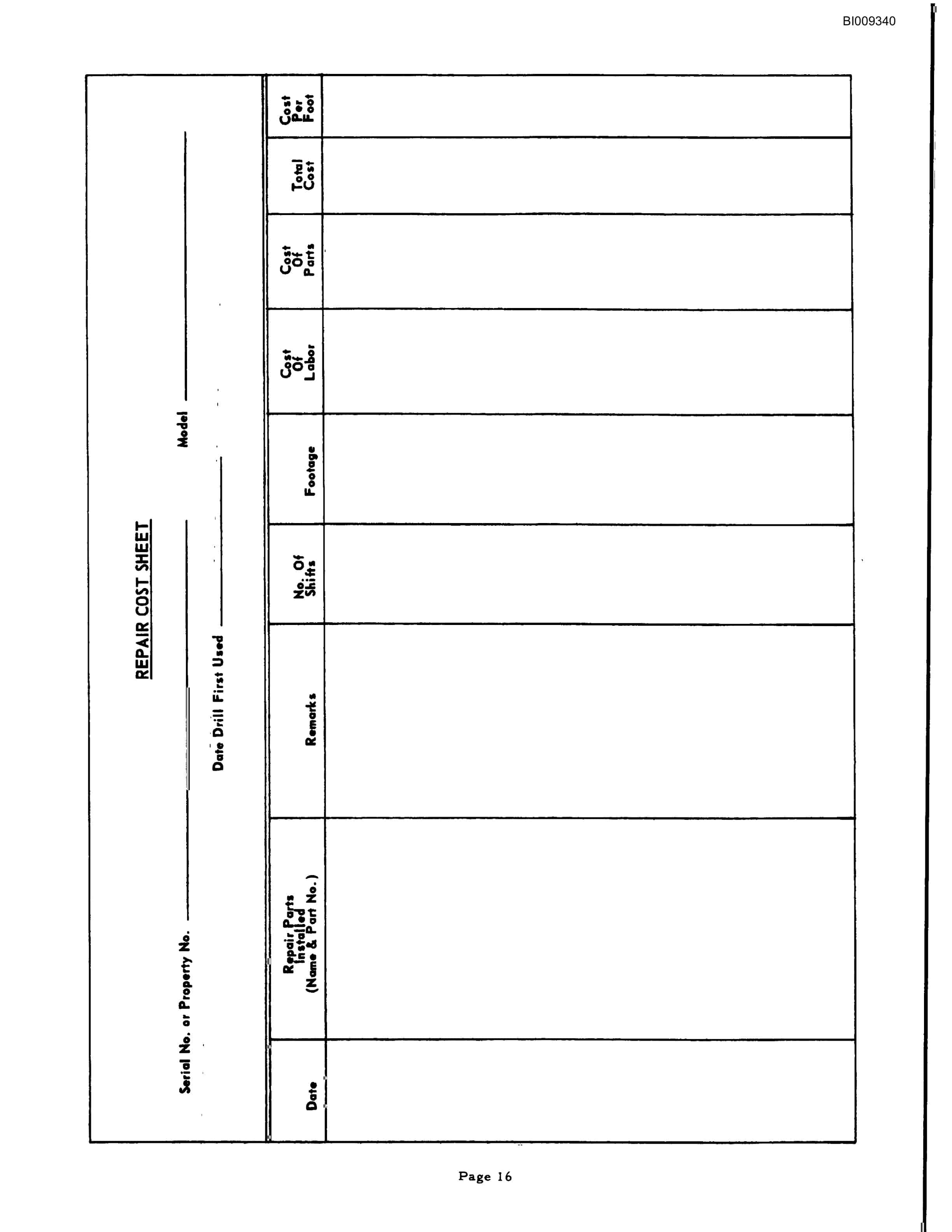 Bucyrus JB-348 Parts Catalog BI009340-3