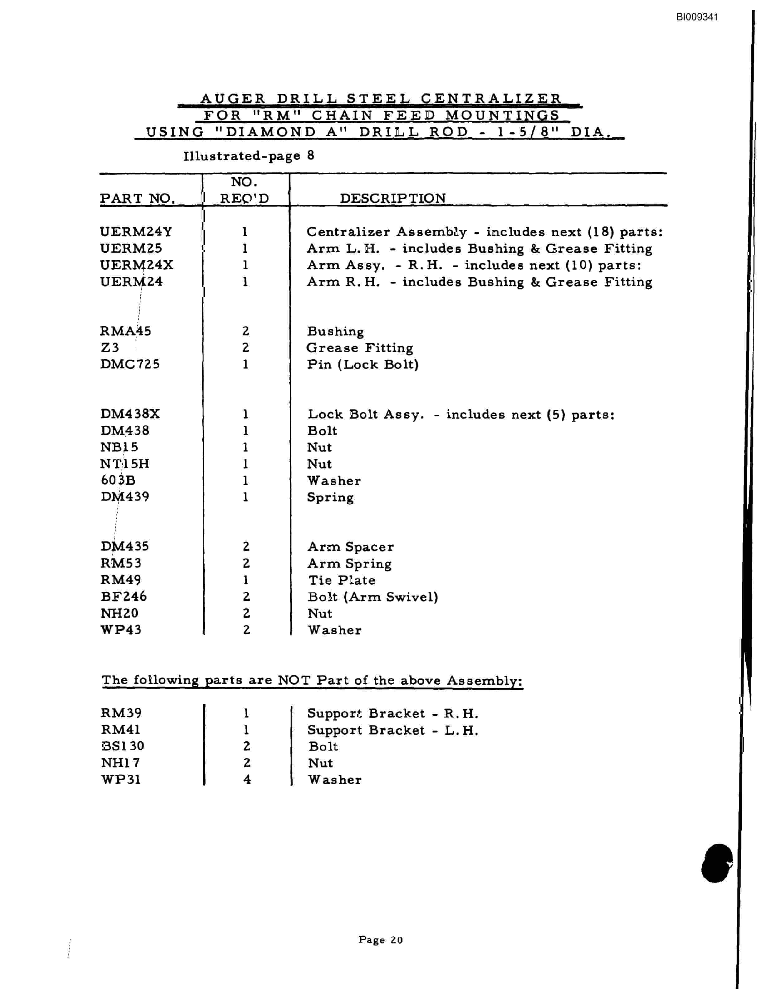 Bucyrus JB-350 Parts Catalog BI009341-4