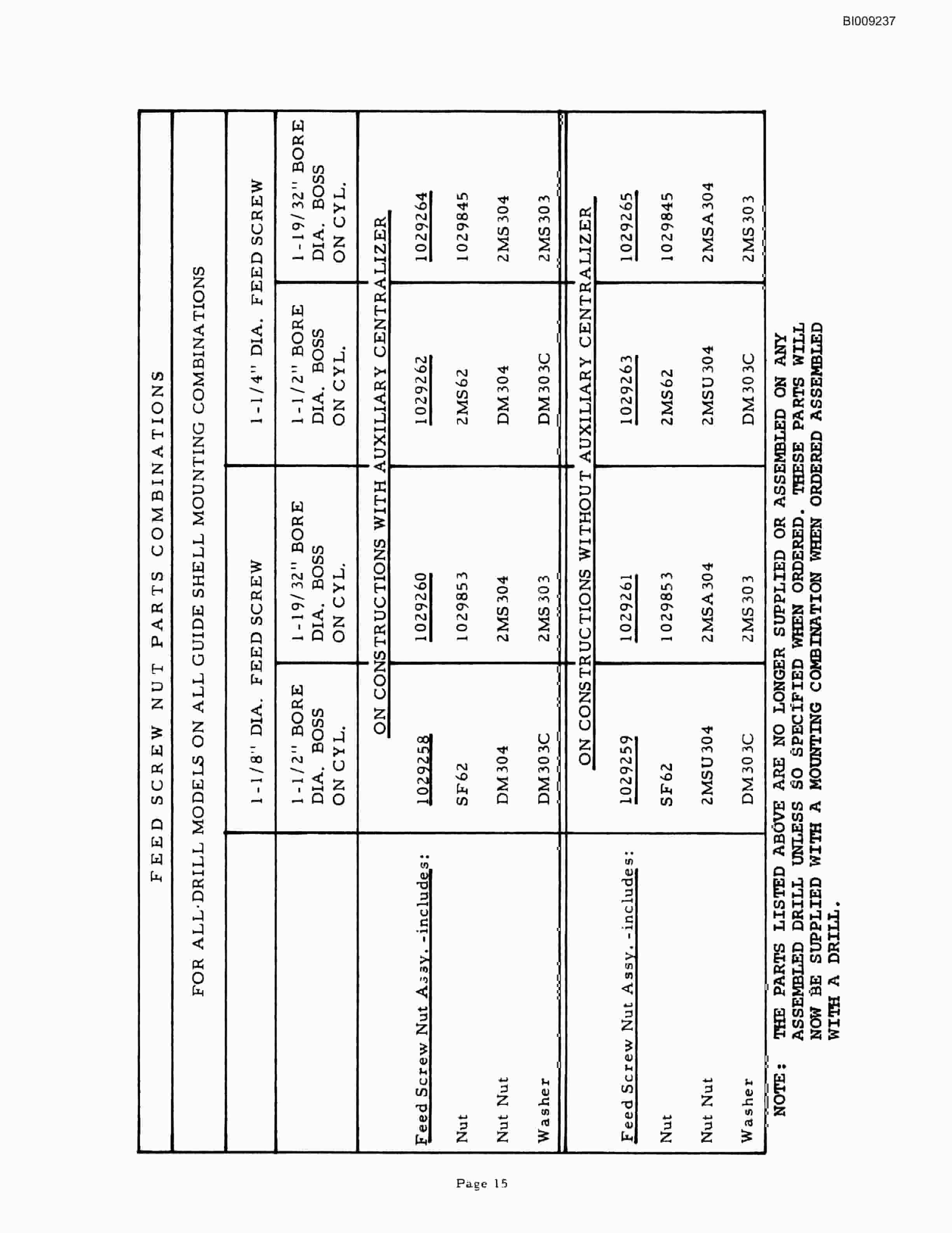Bucyrus JB-357 Parts Catalog BI009237-3