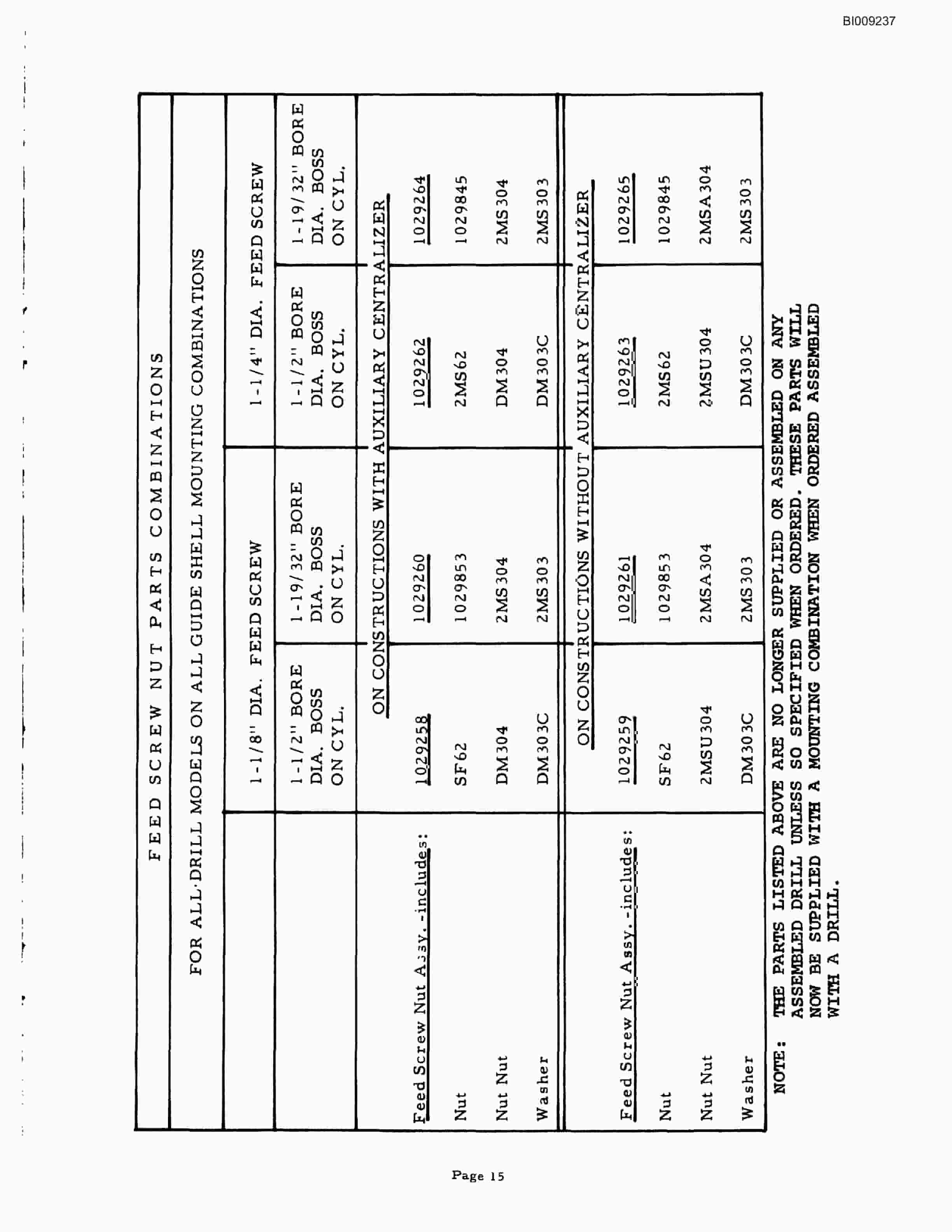 Bucyrus JB-357 Parts Catalog BI009237-5