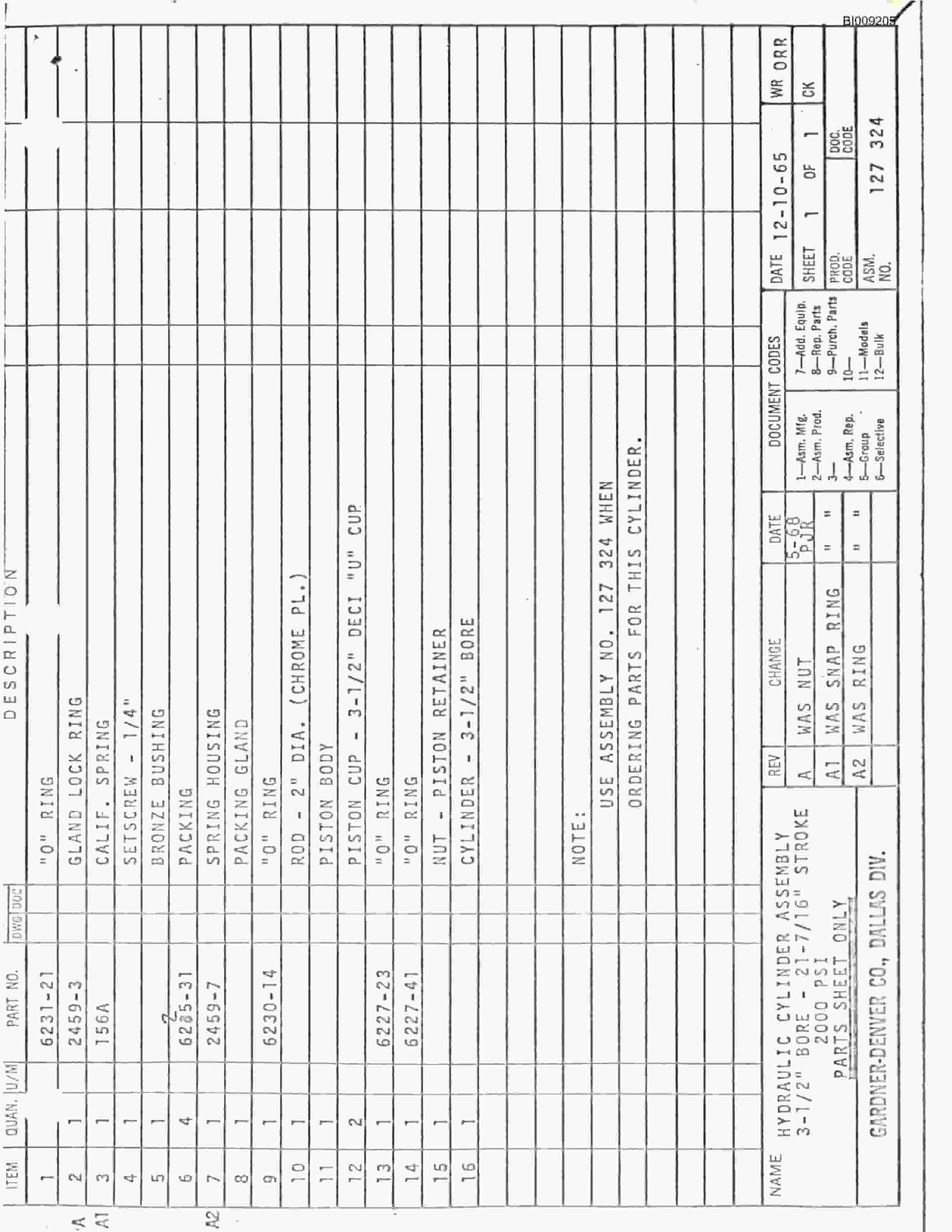 Bucyrus JB-374 Parts Catalog BI009205-3