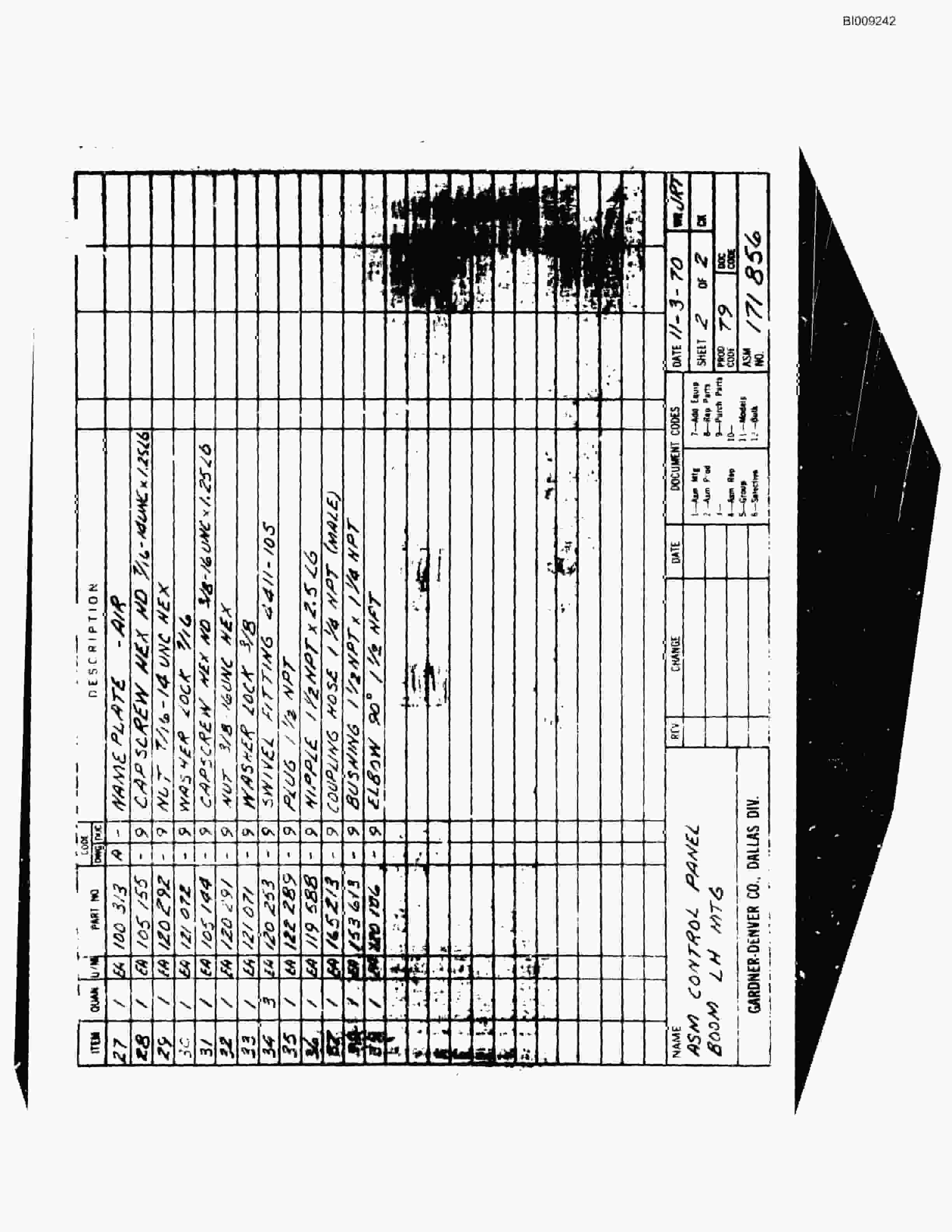 Bucyrus JB-393 Parts Catalog BI009242-2