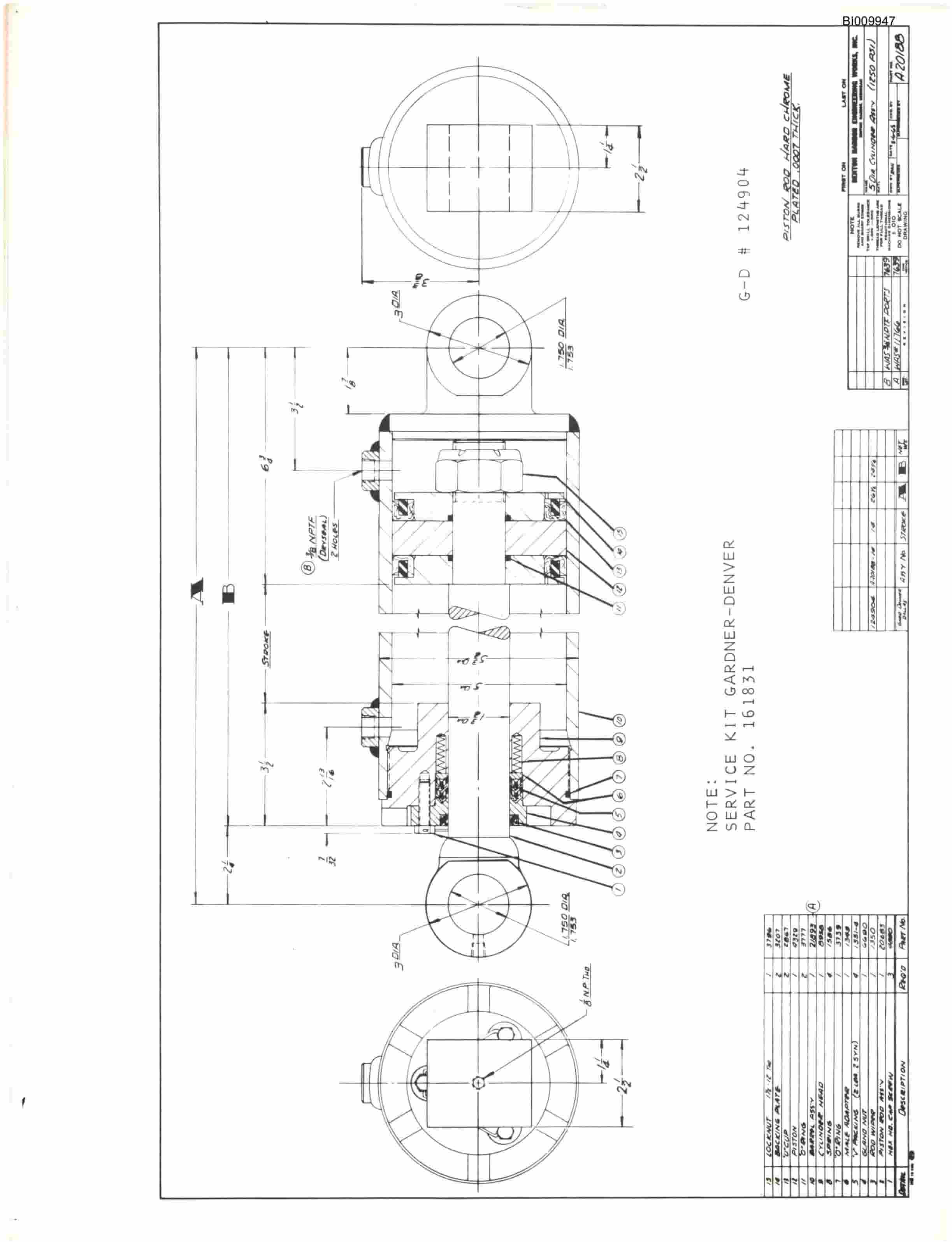Bucyrus JB-404 Parts Catalog BI009947-5