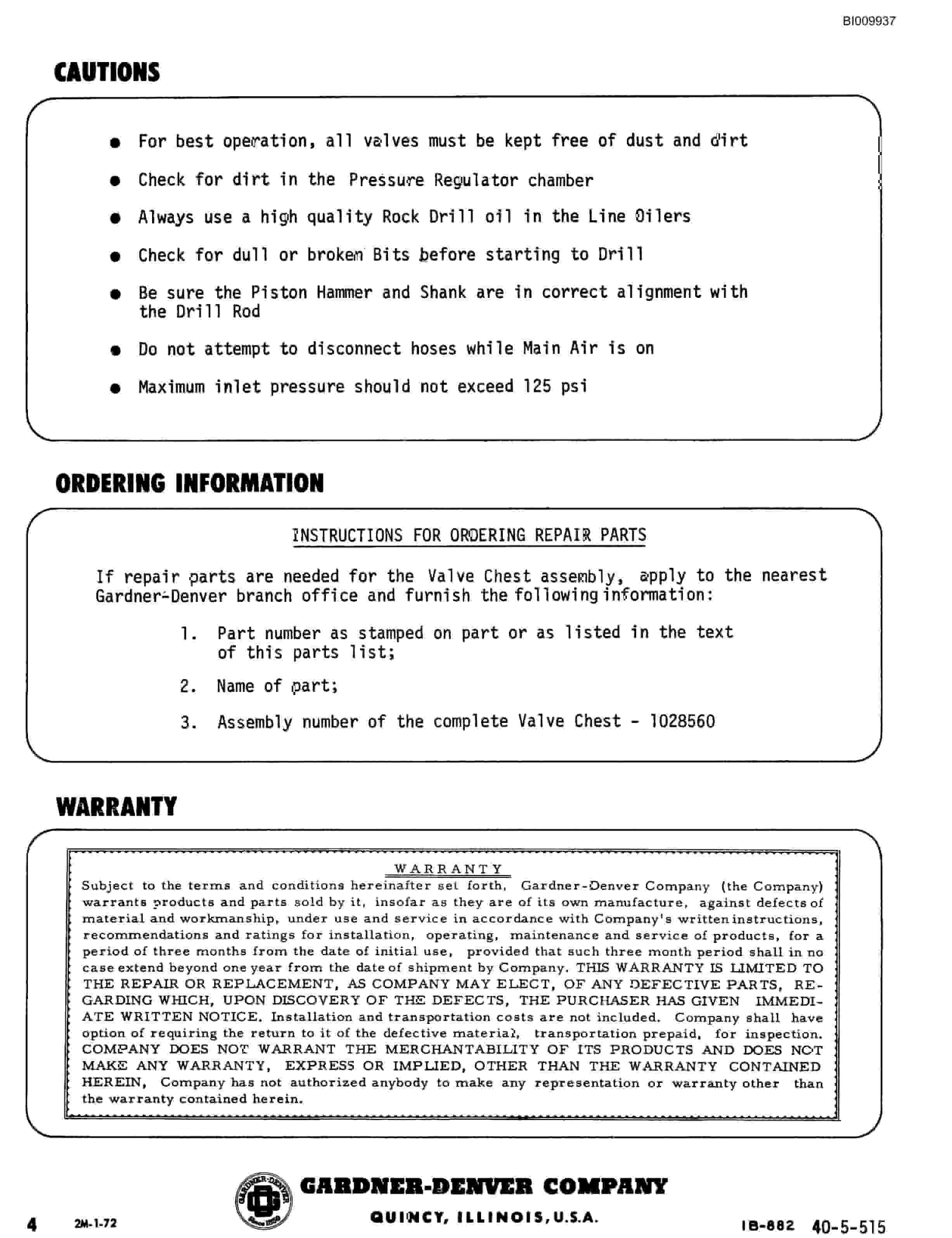 Bucyrus JB-406 Technical Manual BI009937-4