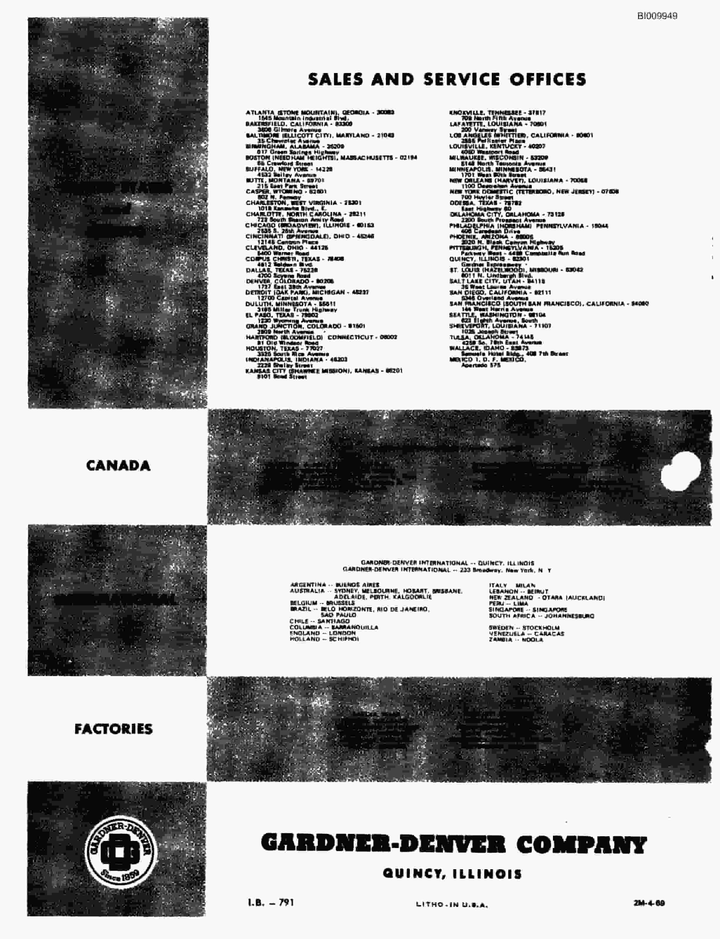Bucyrus JB-407 Parts Catalog BI009949-3
