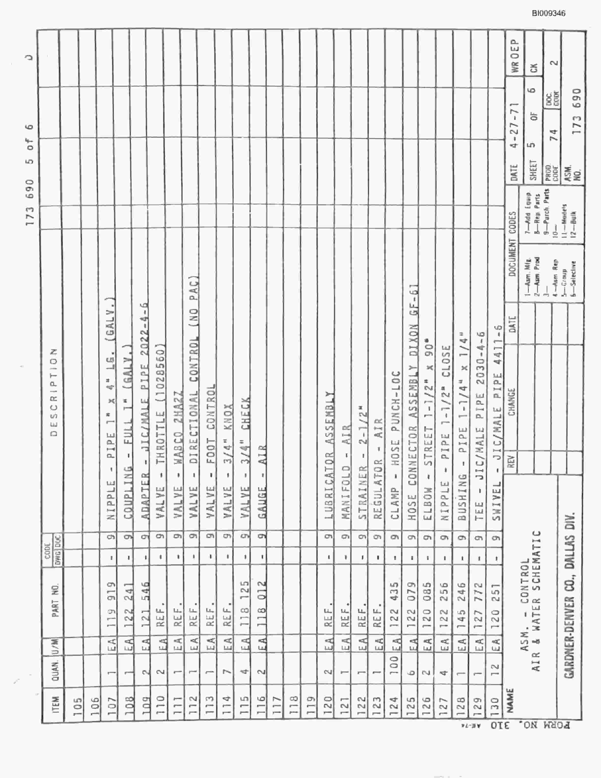 Bucyrus JB-413 Parts Catalog BI009346-4