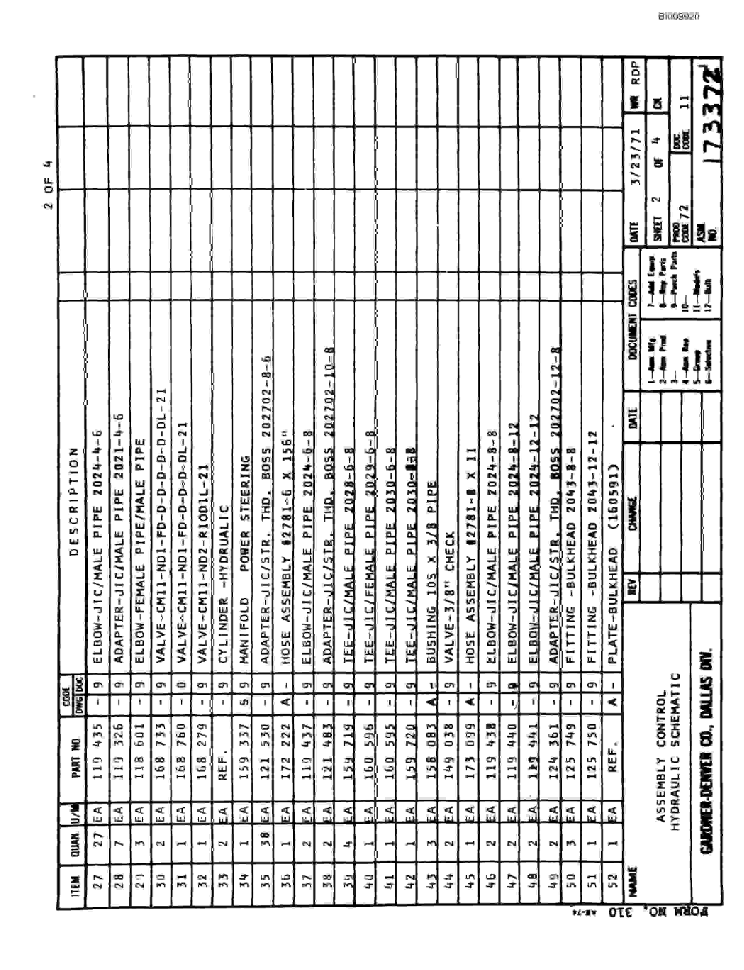 Bucyrus JB-416 Parts Catalog BI009920-5