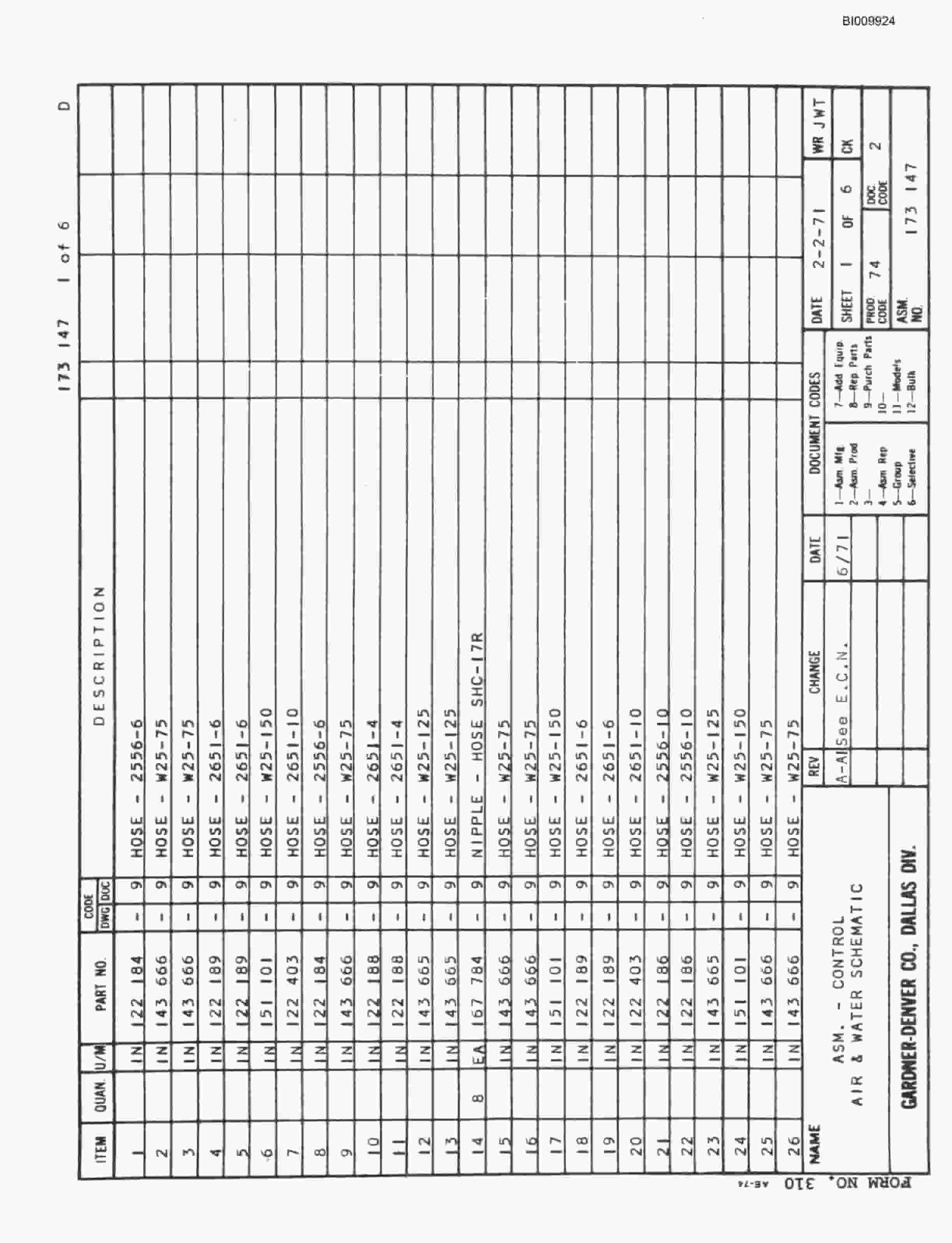 Bucyrus JB-420 Parts Catalog BI009924-3