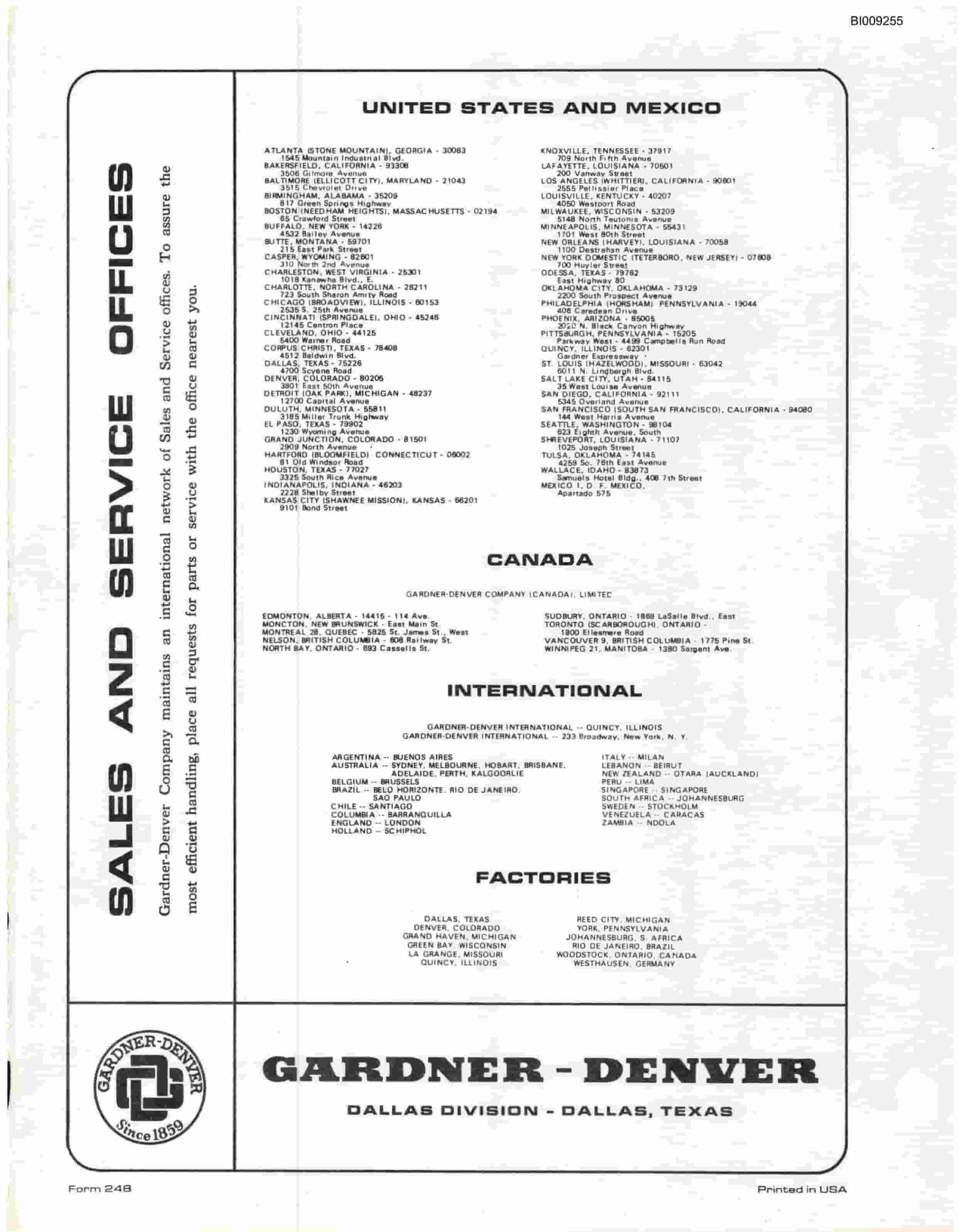 Bucyrus JB-427, JB-428 Parts Catalog BI009255-3