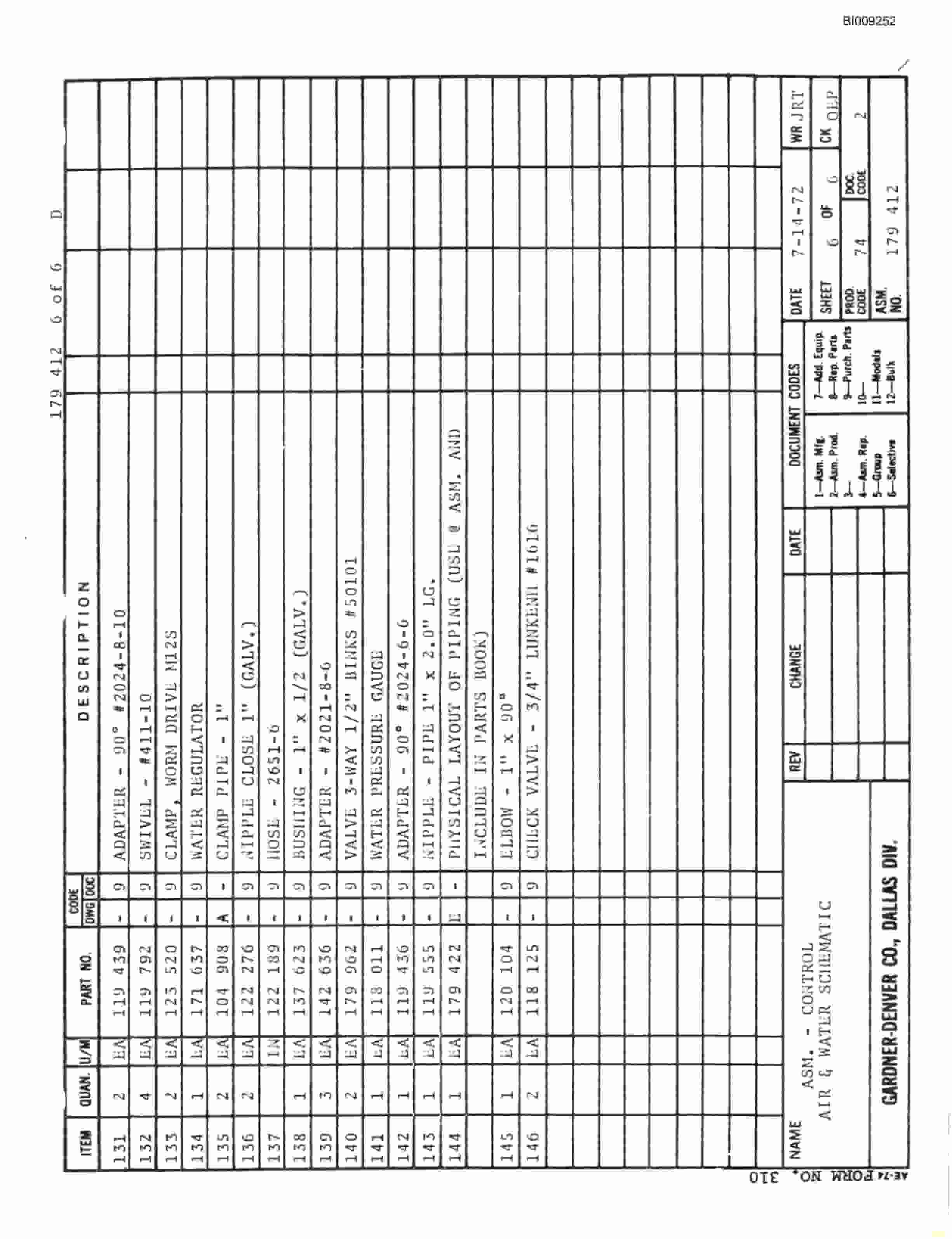 Bucyrus JB-429 Parts Catalog BI009252-2