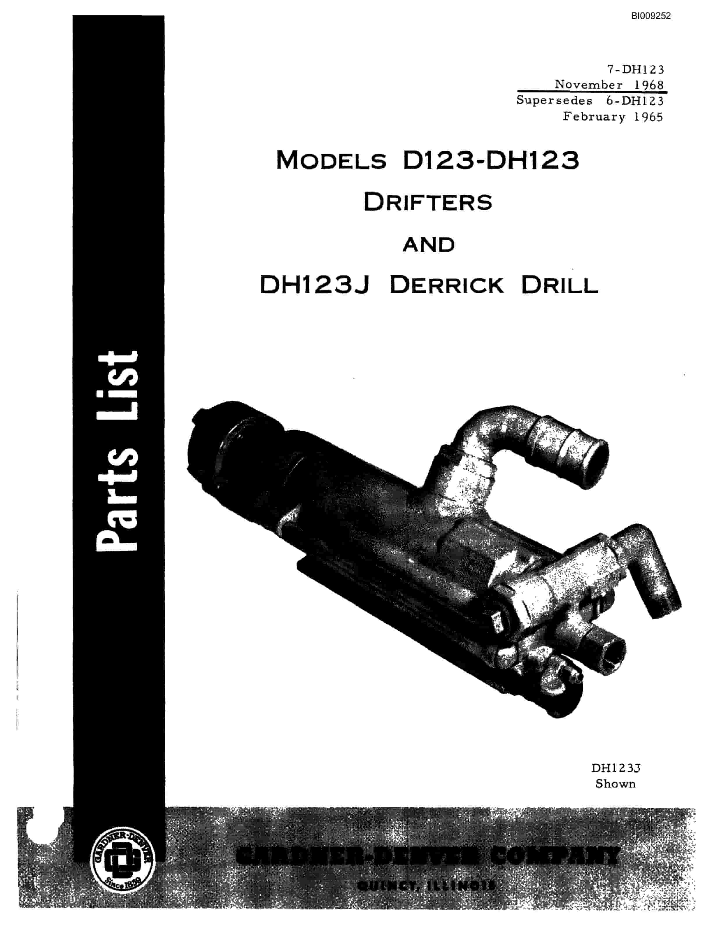 Bucyrus JB-429 Parts Catalog BI009252-5
