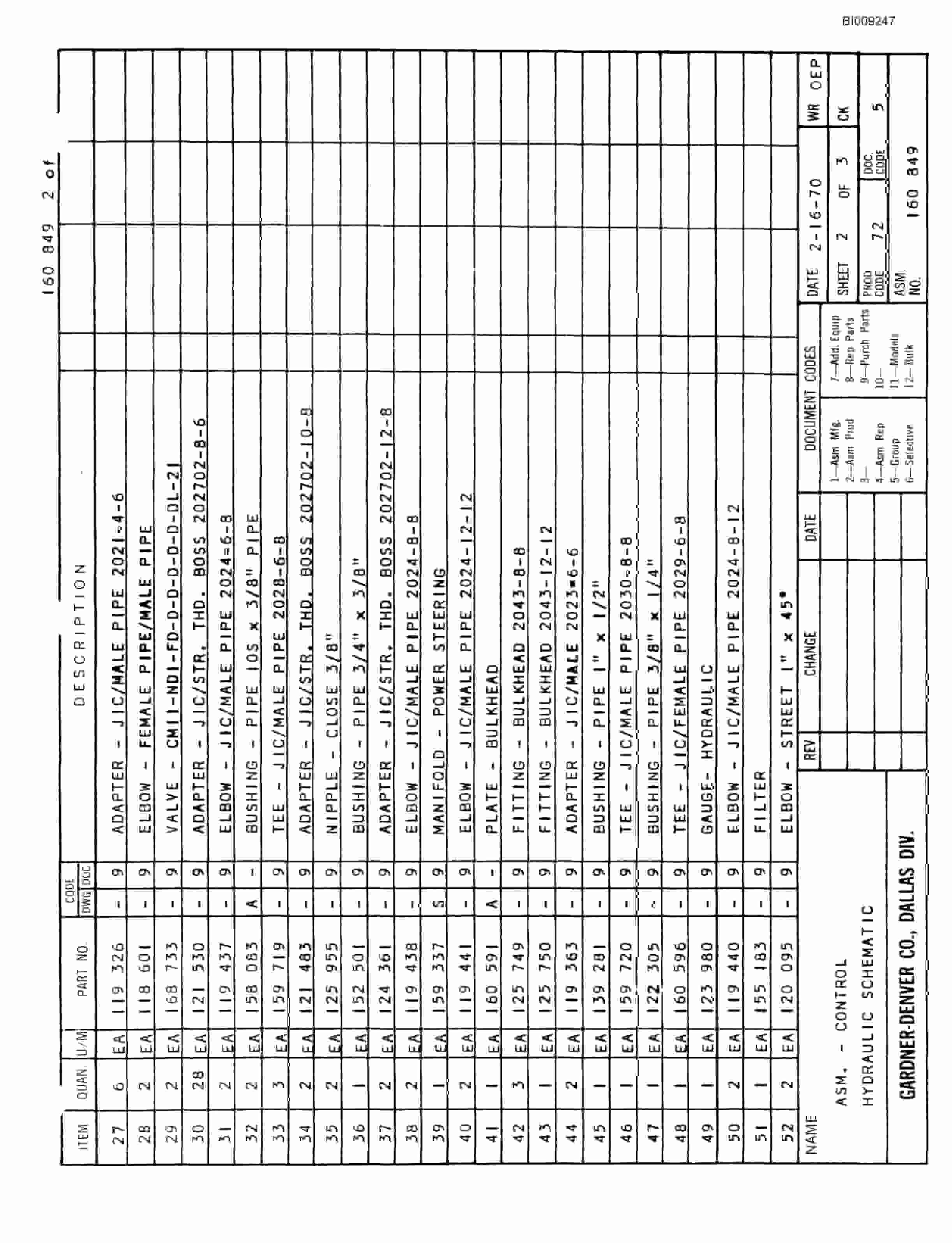 Bucyrus JB-437 Parts Catalog BI009247-5