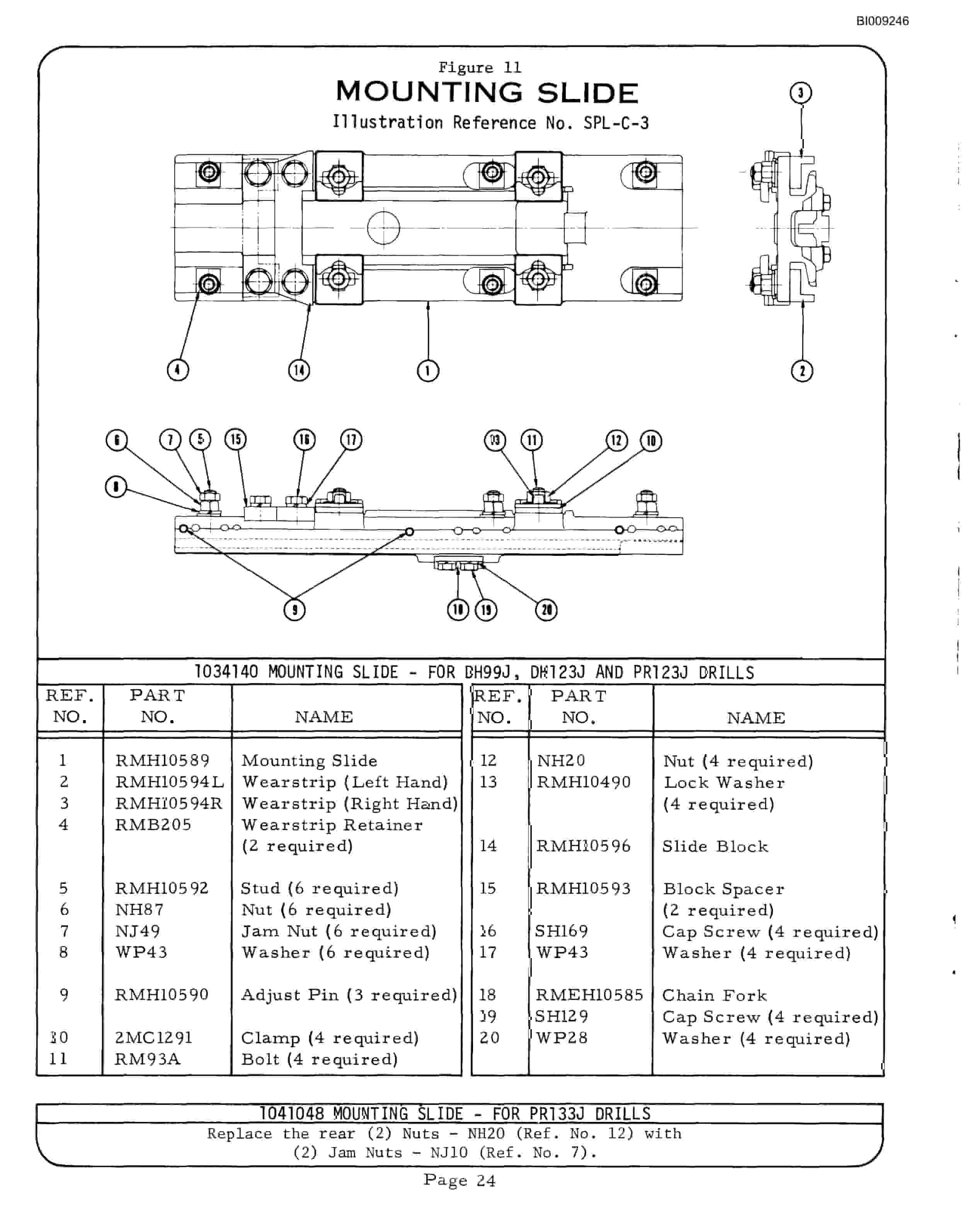 Bucyrus JB-438 Parts Catalog BI009246-3