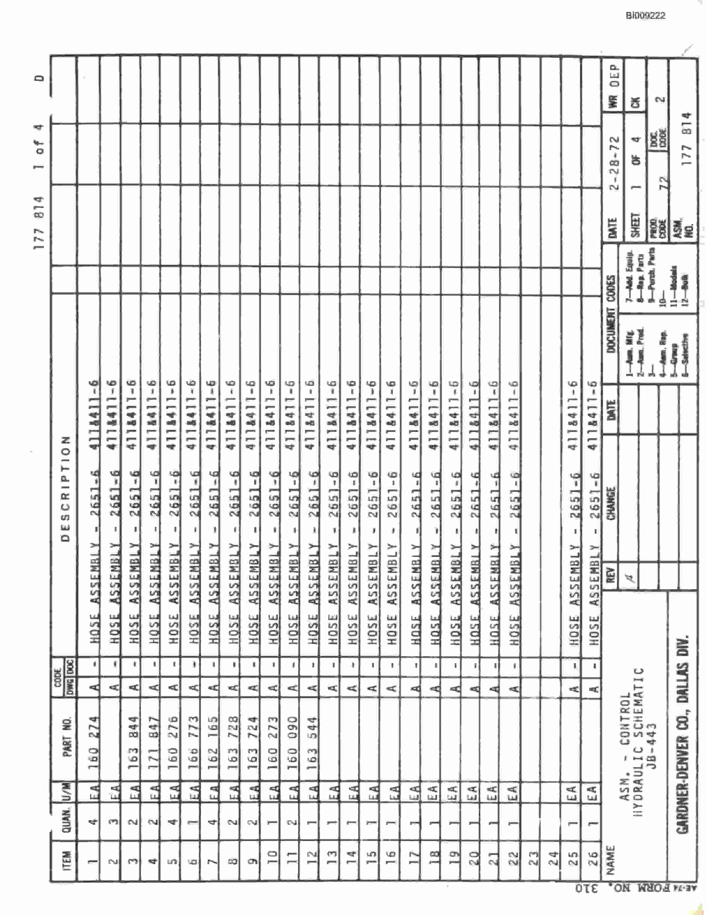 Bucyrus JB-443 Parts Catalog BI009222-5