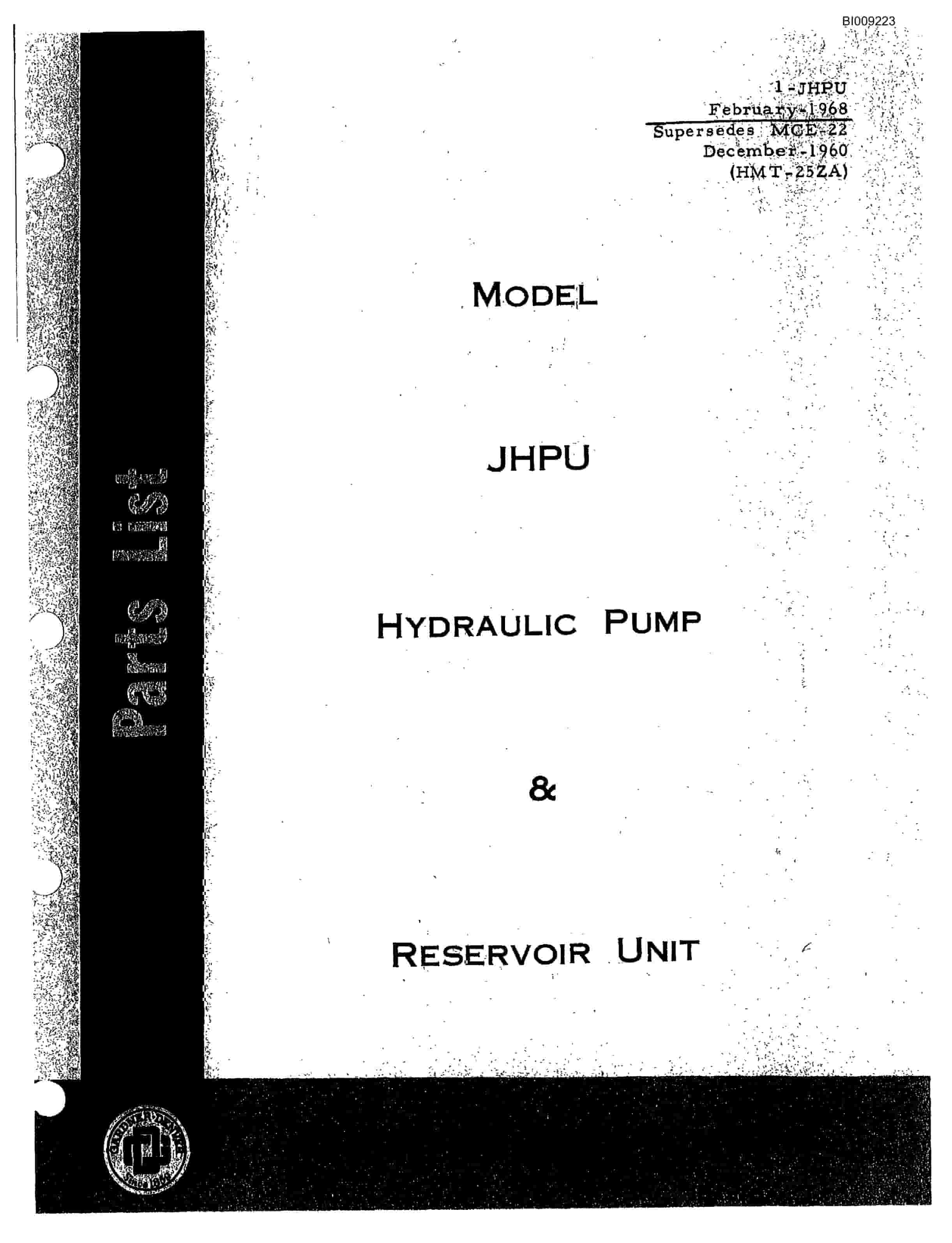 Bucyrus JB-444 Parts Catalog BI009223-5