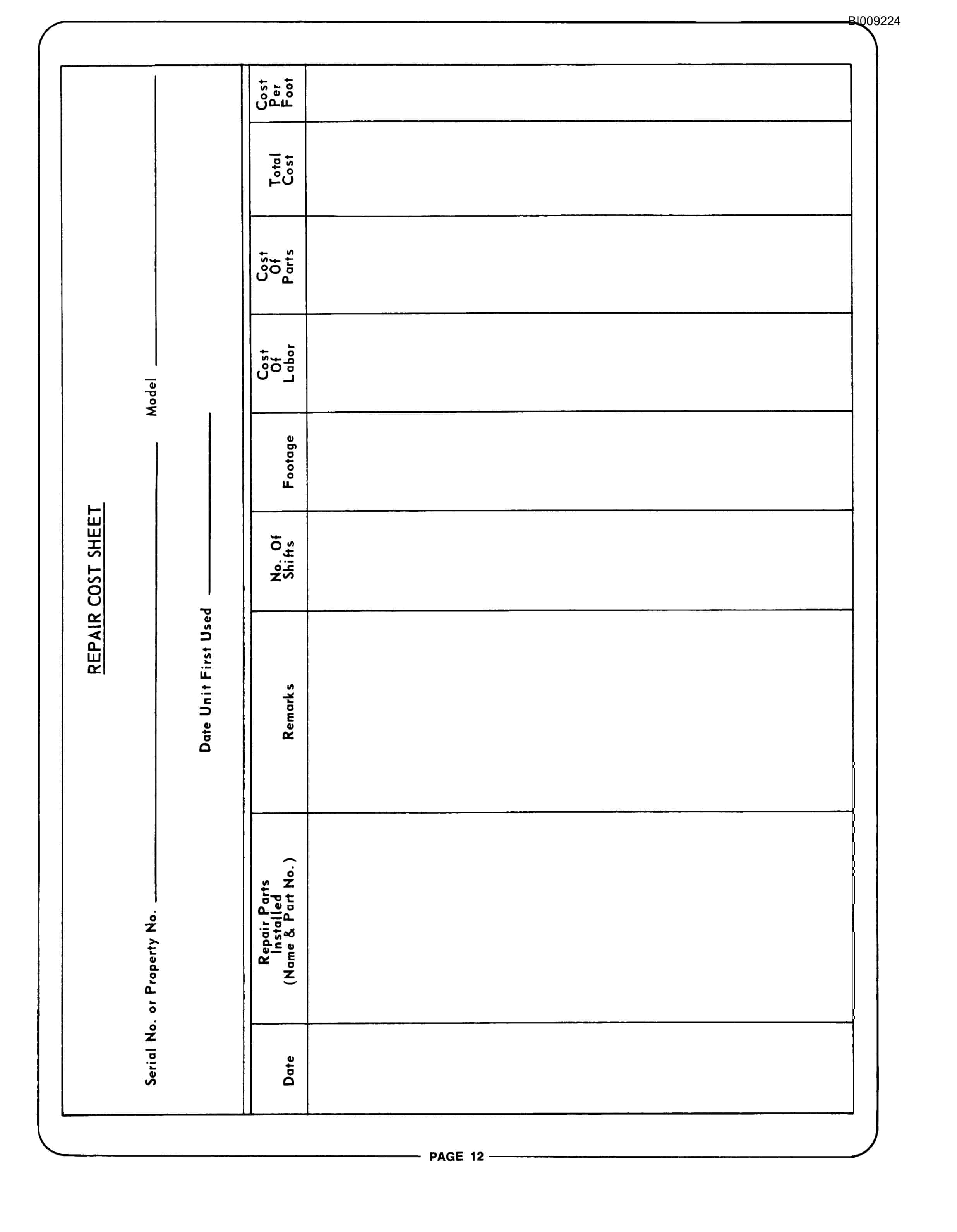 Bucyrus JB-445 Parts Catalog BI009224-3