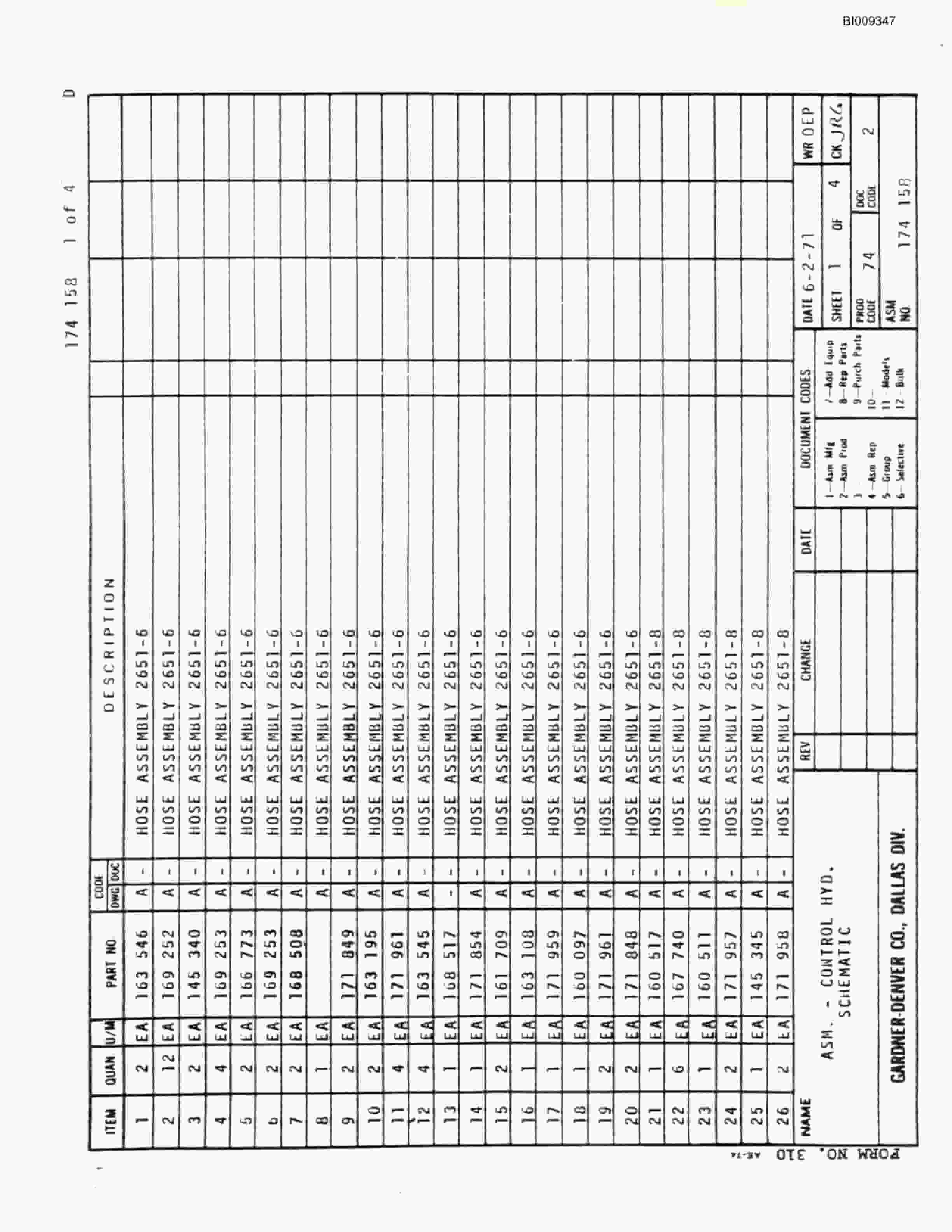 Bucyrus JB-451 Parts Catalog BI009347-2