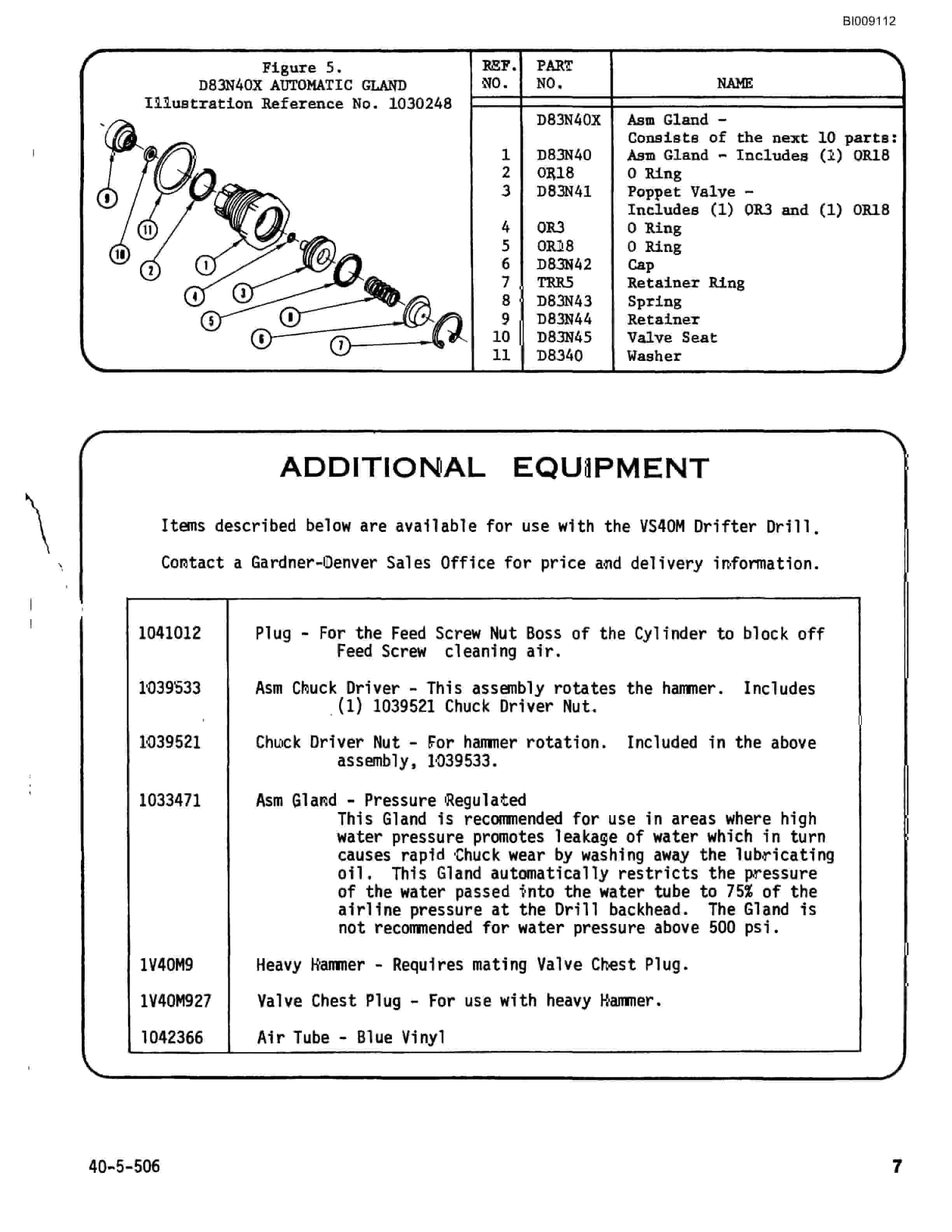 Bucyrus JB-453 Parts Catalog BI009112-4