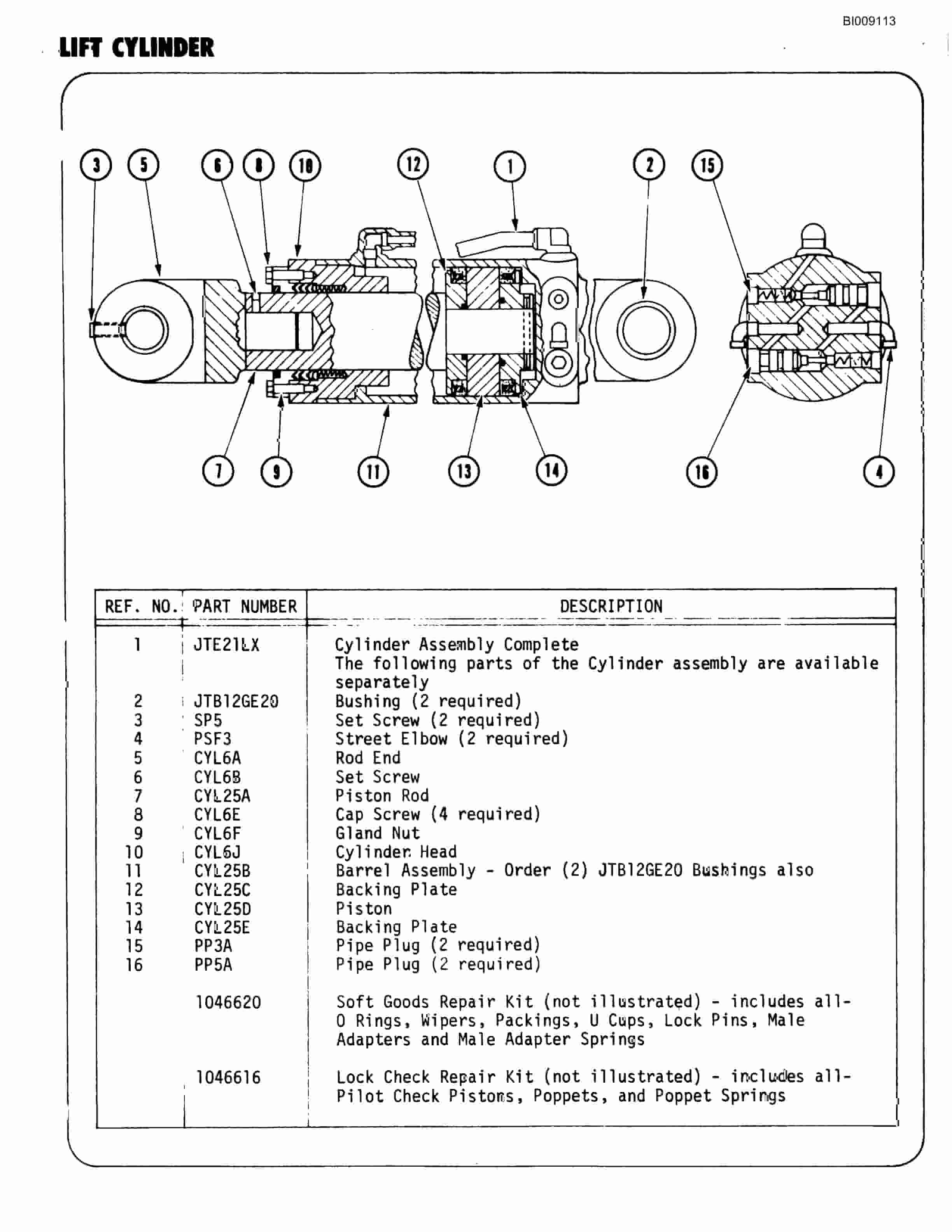 Bucyrus JB-454 Parts Catalog BI009113-2