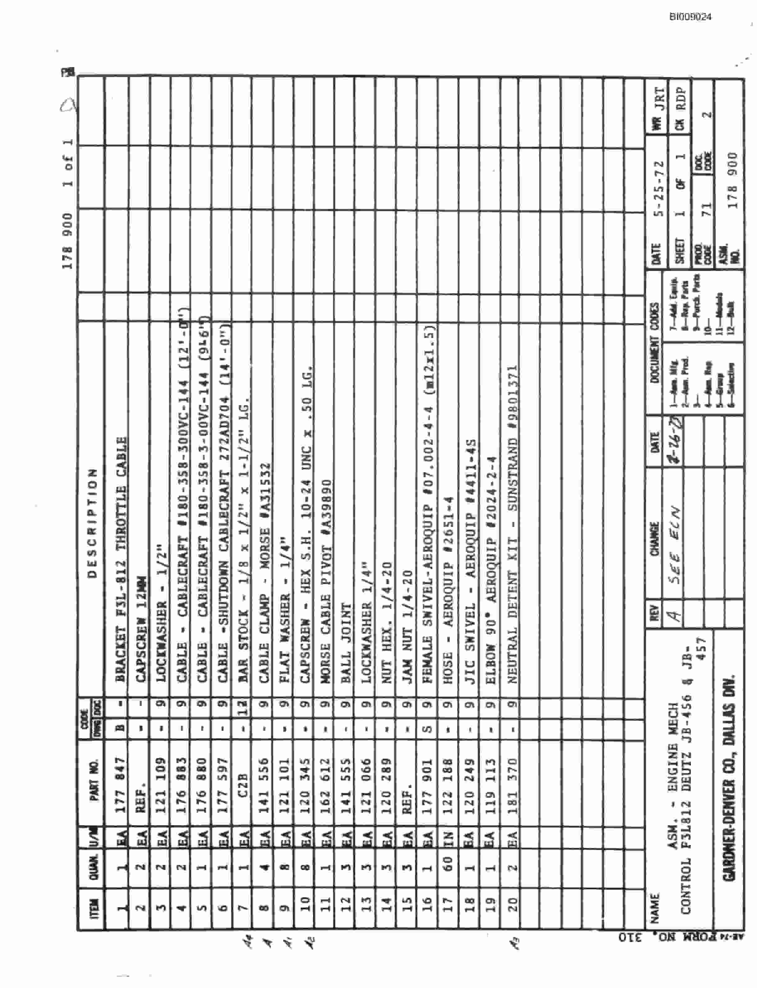 Bucyrus JB-486 Parts Catalog BI009024-2