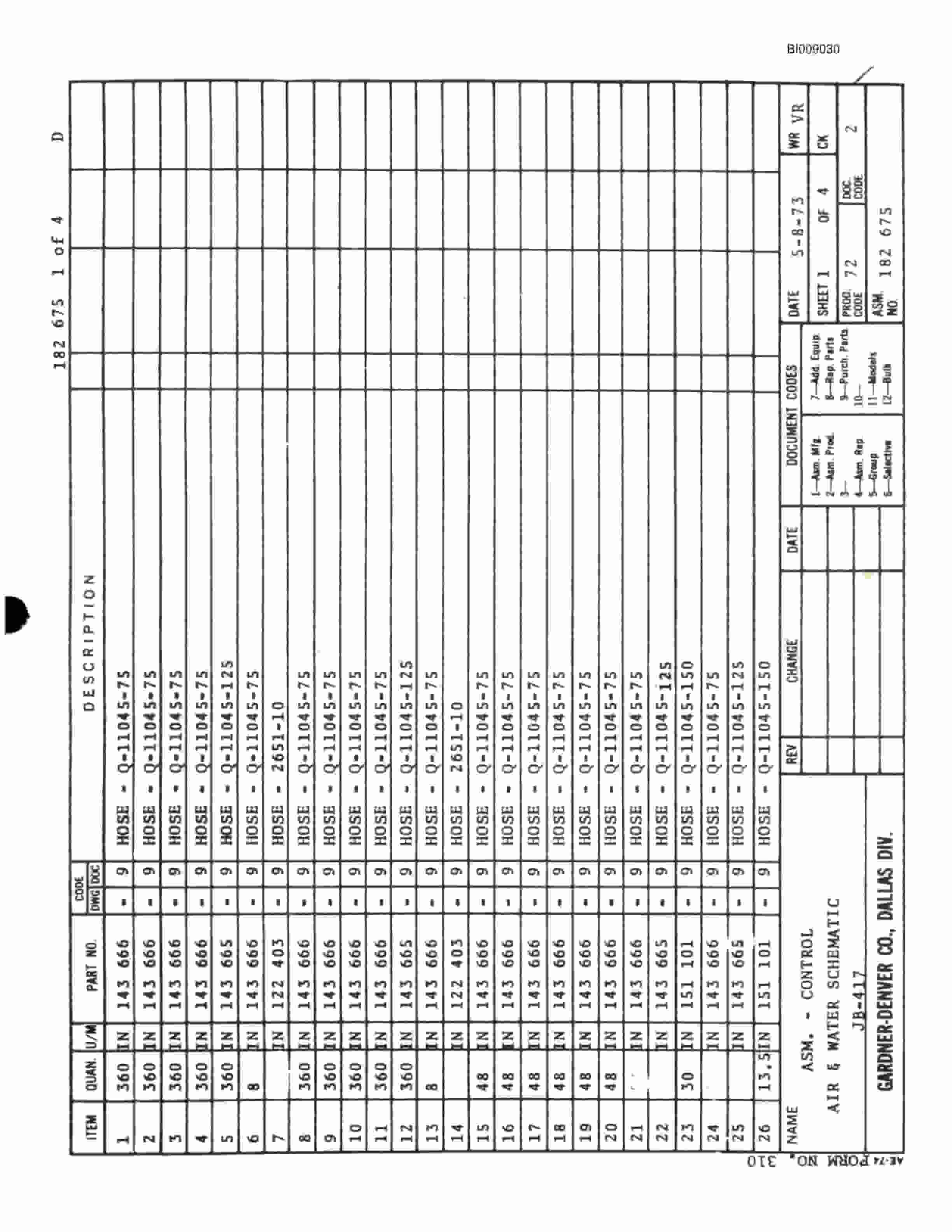 Bucyrus JB-493, JB-497 Parts Catalog BI009030-3