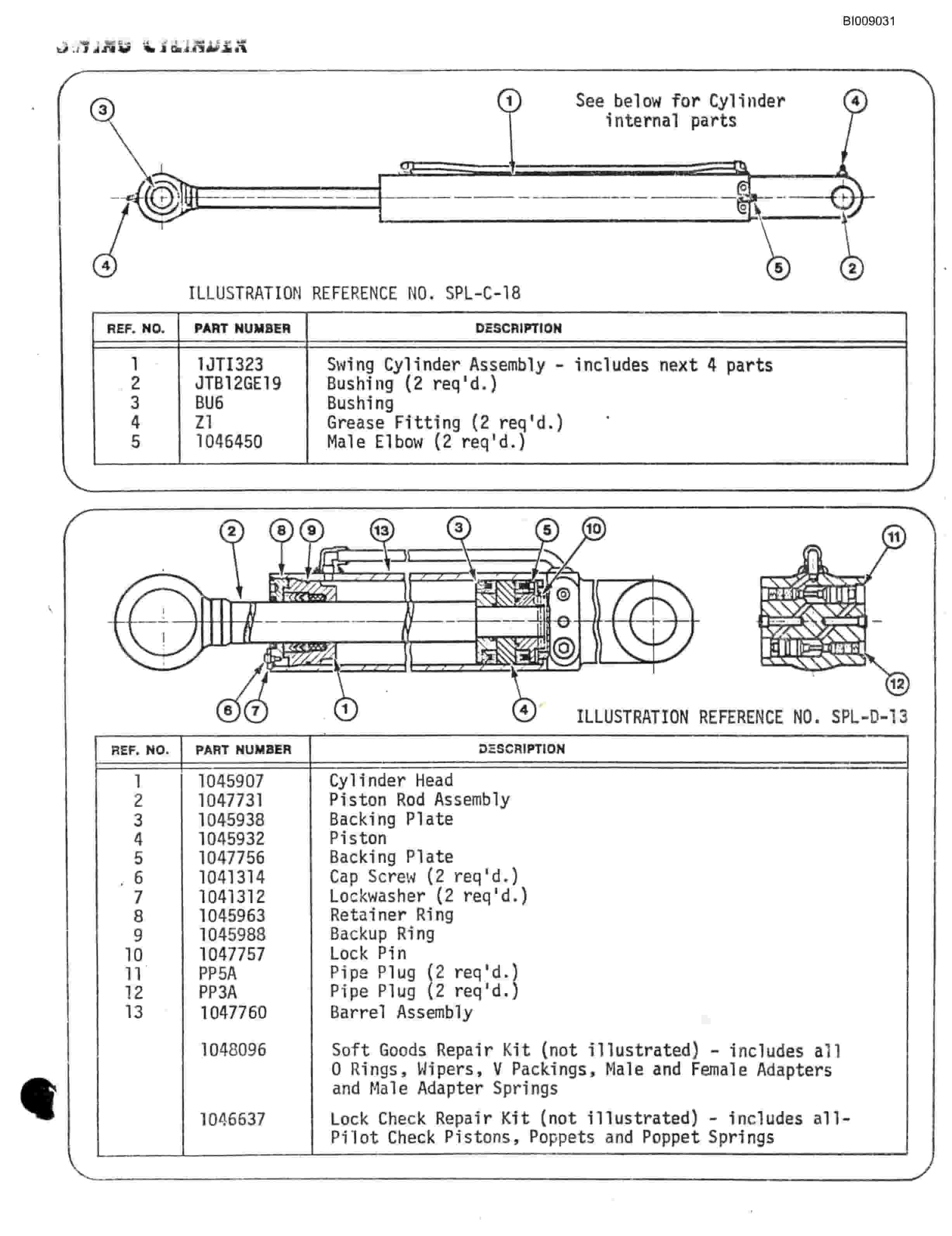 Bucyrus JB-498, JB-499 Parts Catalog BI009031-4