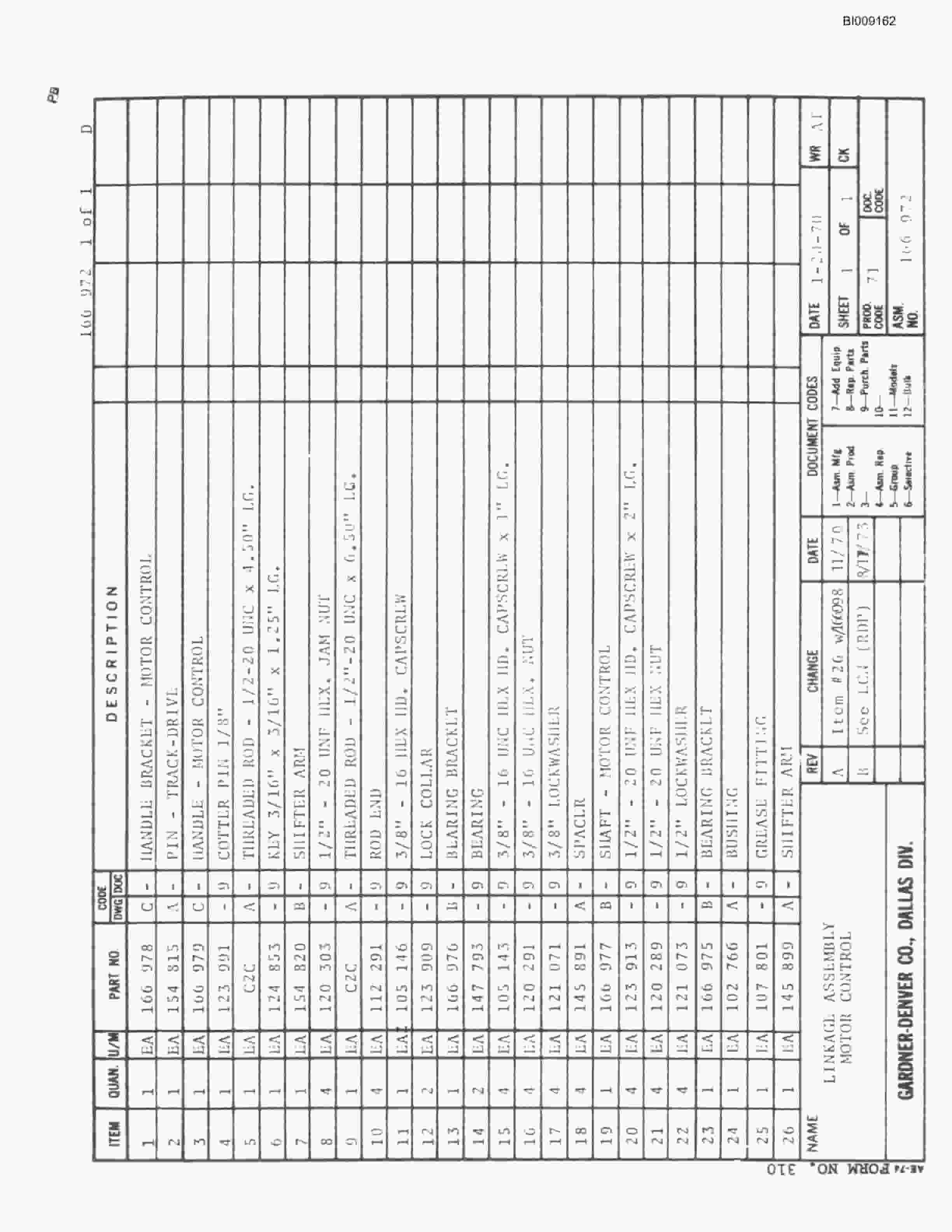 Bucyrus JB-517 Parts Catalog BI009162-2