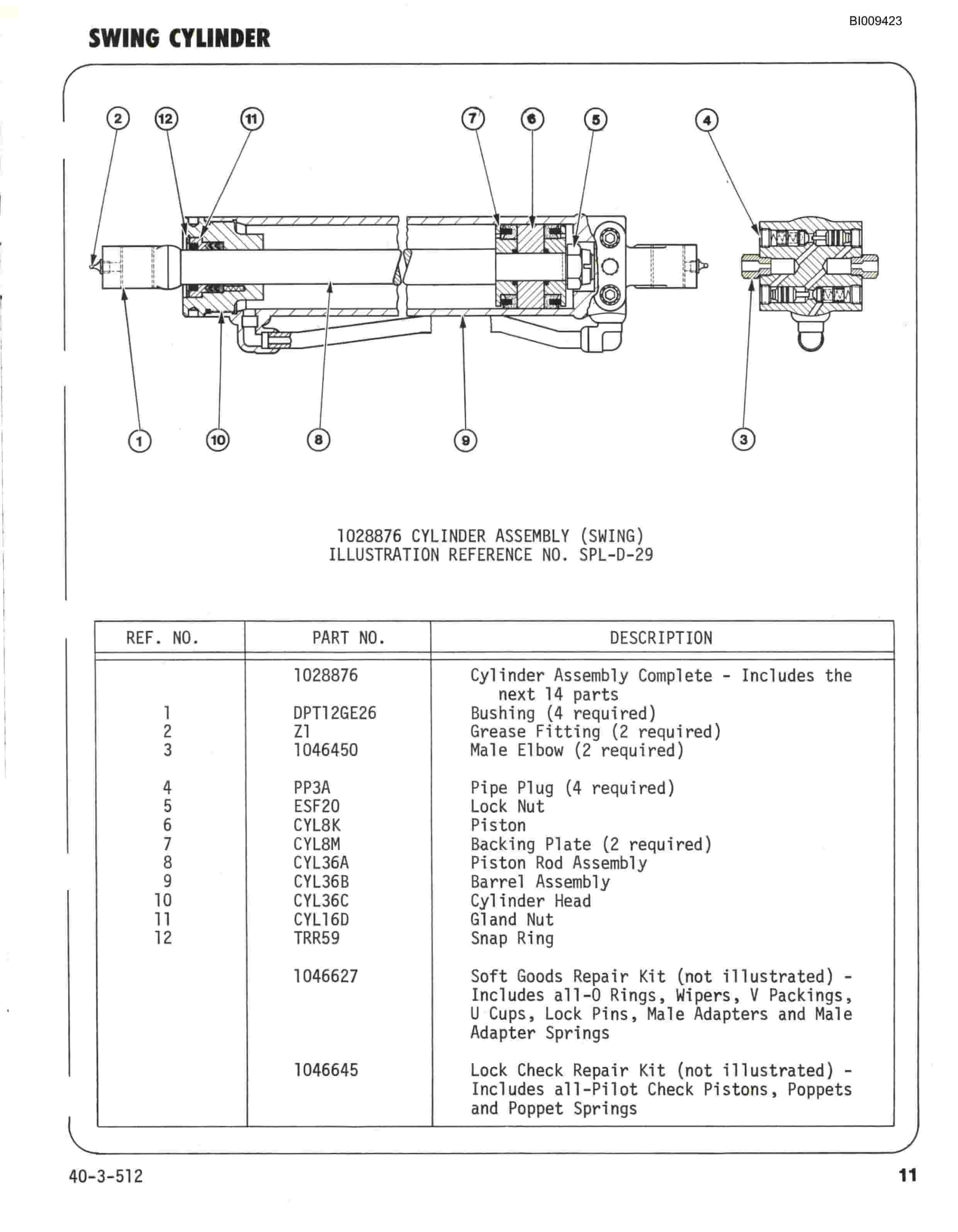 Bucyrus JB-517 Parts Catalog BI009423-3