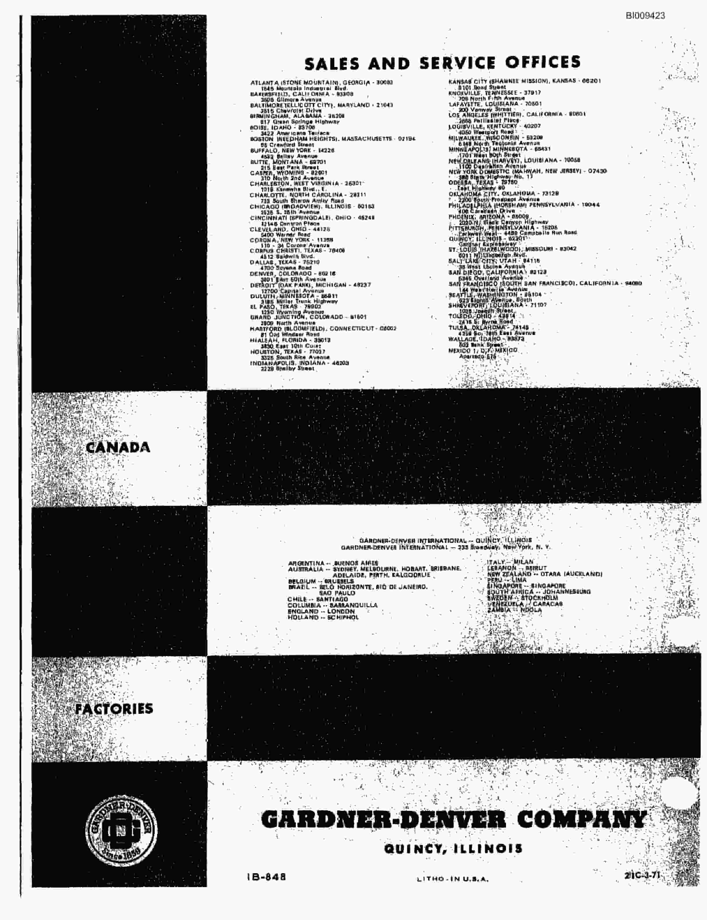 Bucyrus JB-517 Parts Catalog BI009423-4