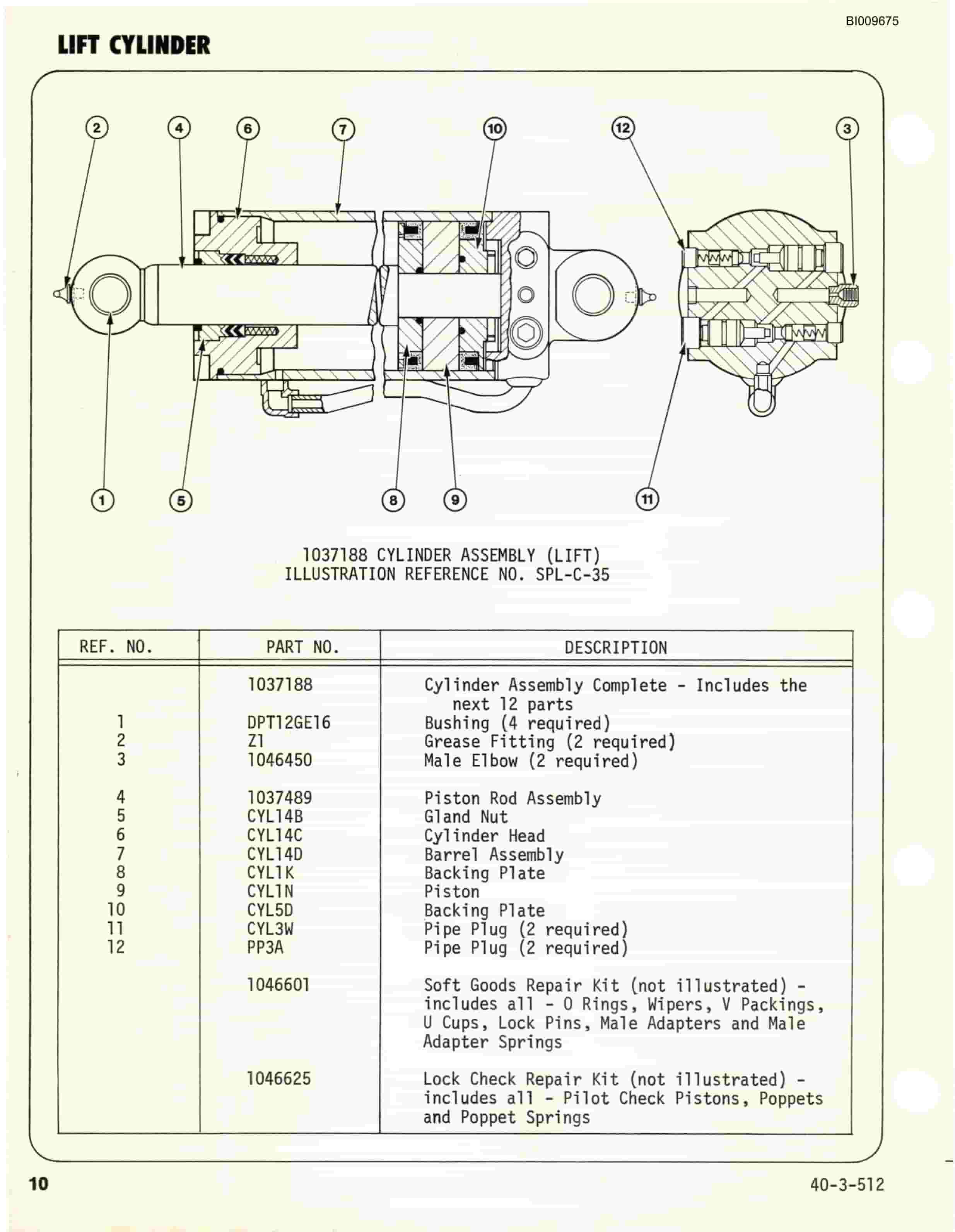Bucyrus JB-517 Parts Catalog BI009675-3