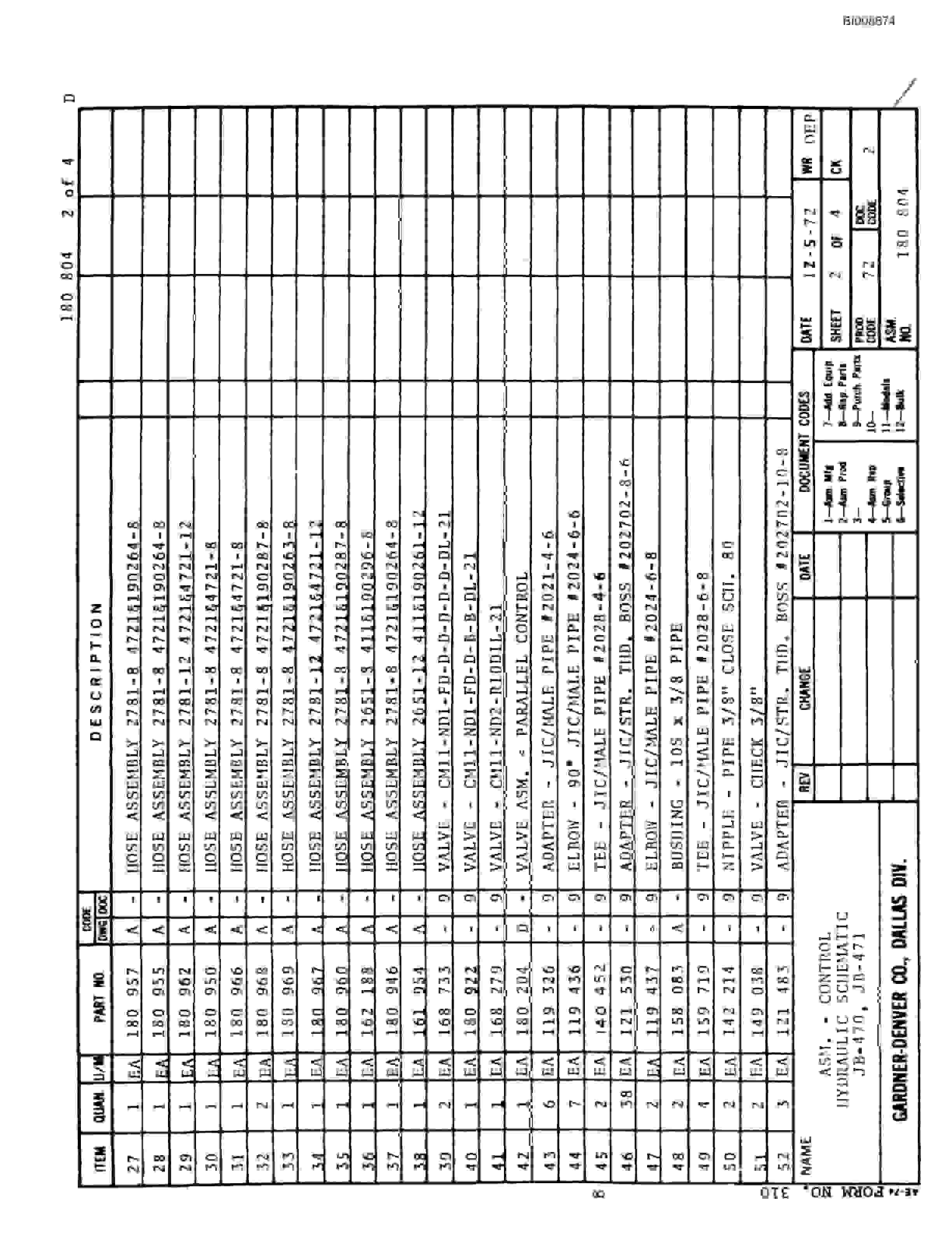 Bucyrus JB-518 Parts Catalog BI008874-2