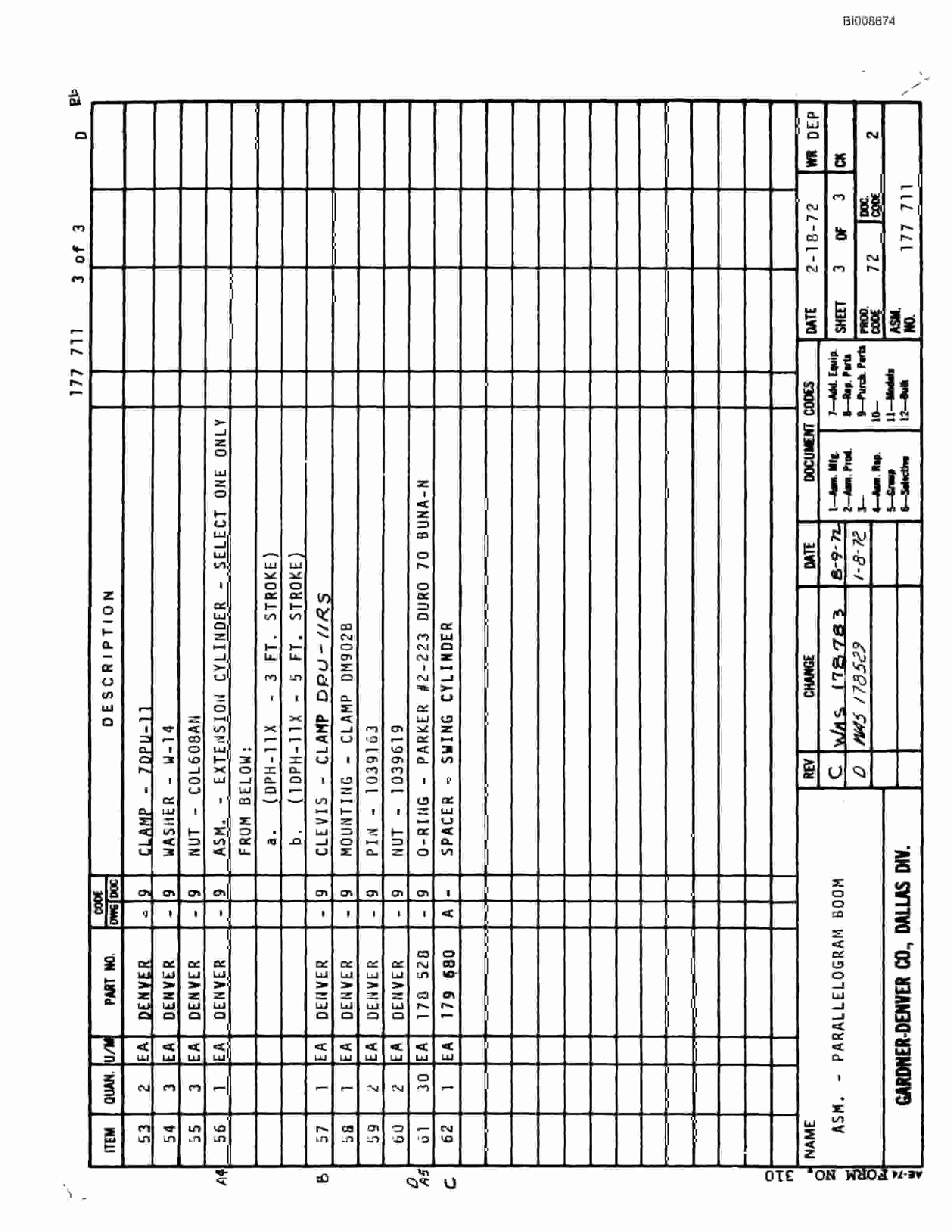 Bucyrus JB-518 Parts Catalog BI008874-3