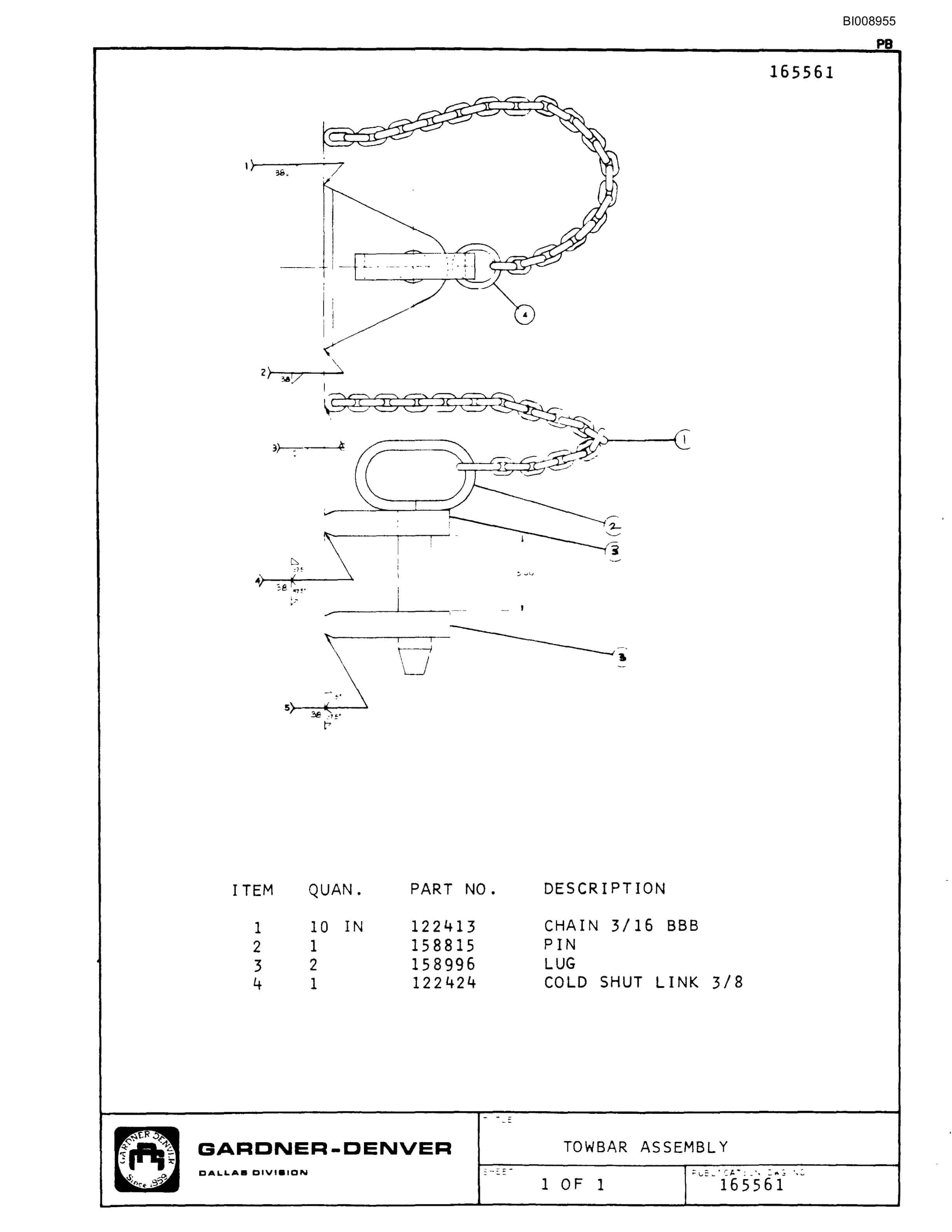 Bucyrus JB-524 Parts Catalog BI008955-3