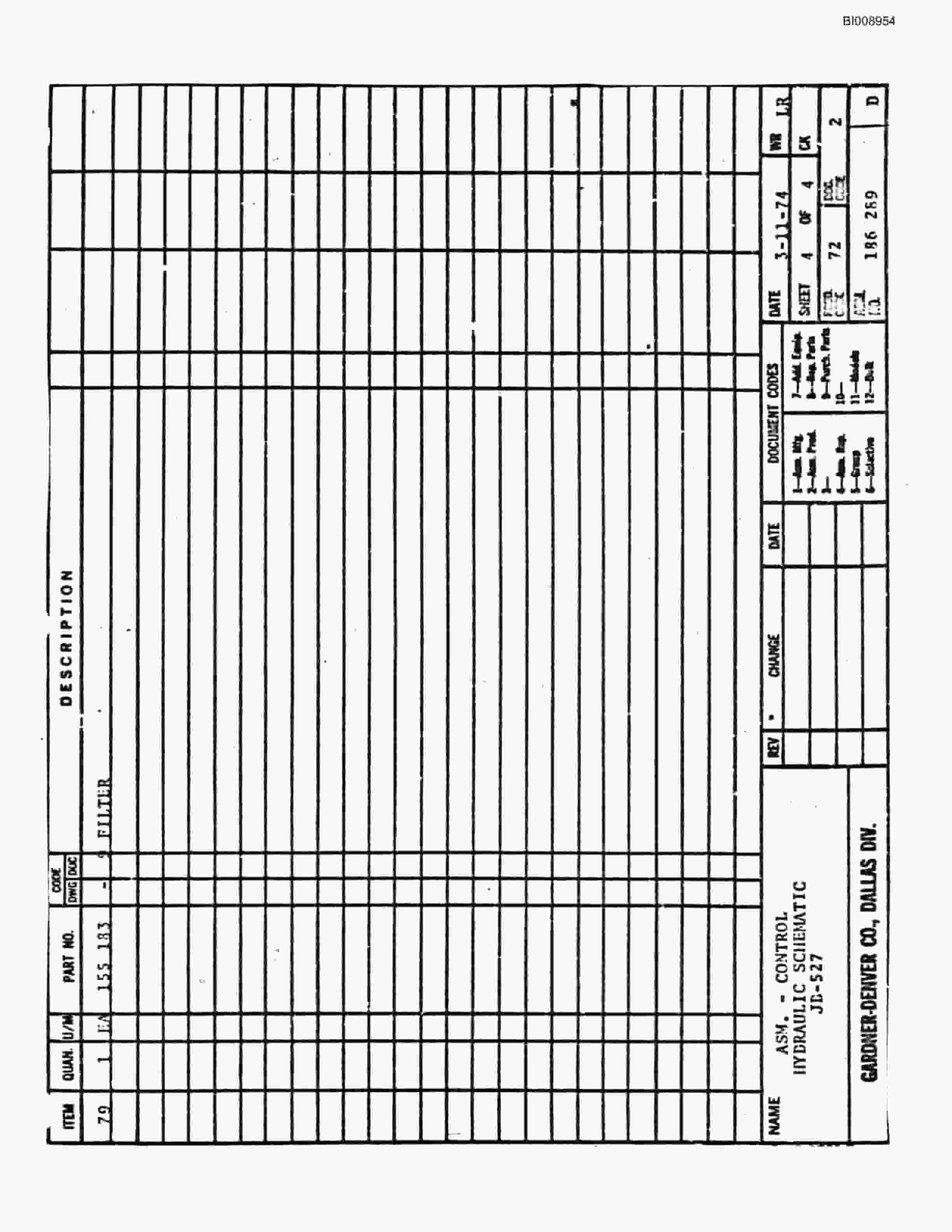 Bucyrus JB-527 Parts Catalog BI008954-4