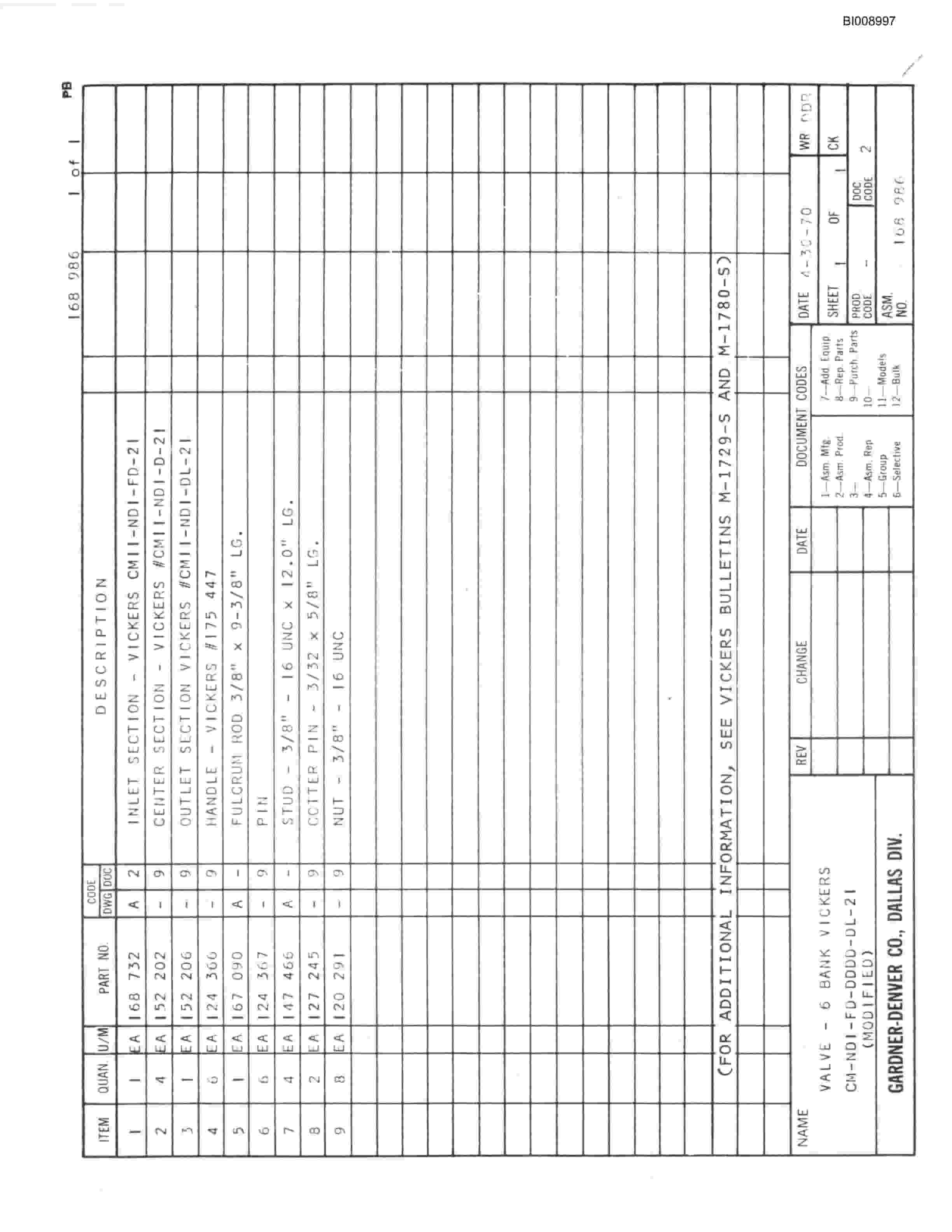 Bucyrus JB-538 Parts Catalog BI008997-2