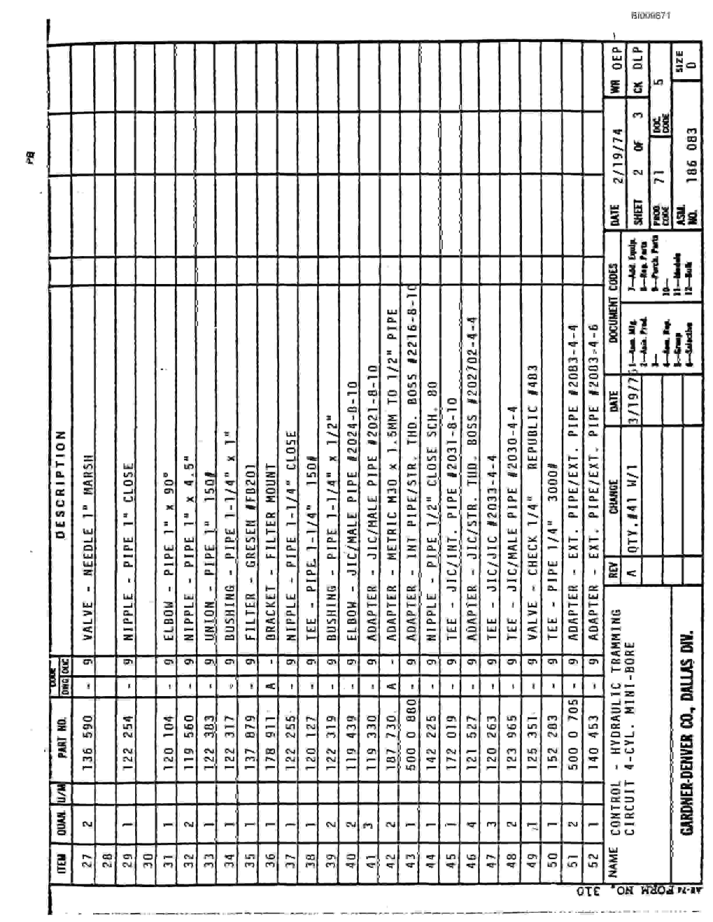 Bucyrus JB-544 Parts Catalog BI009671-3