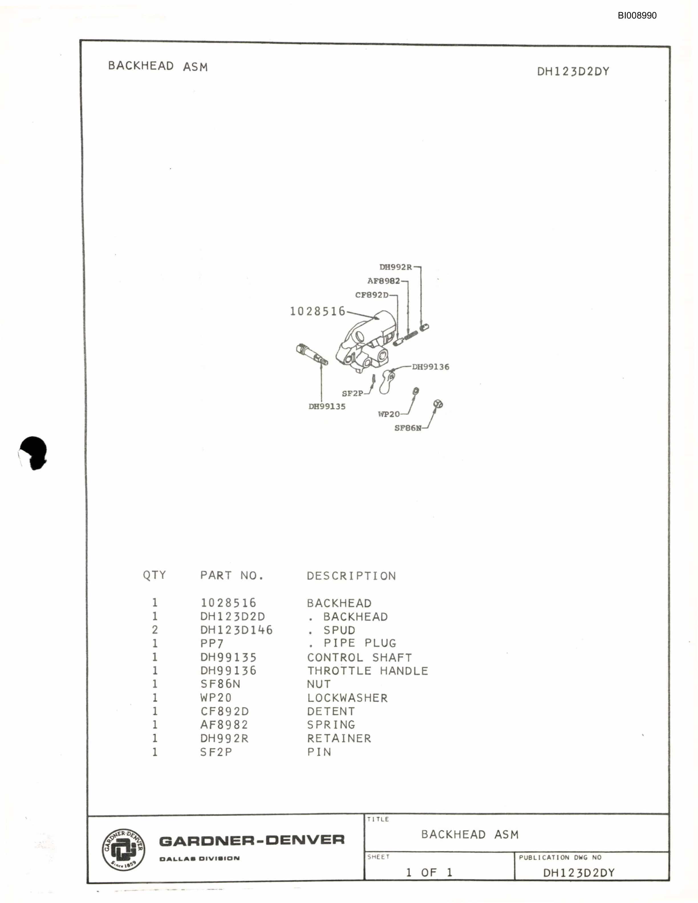 Bucyrus JB-547 Parts Catalog BI008990-4
