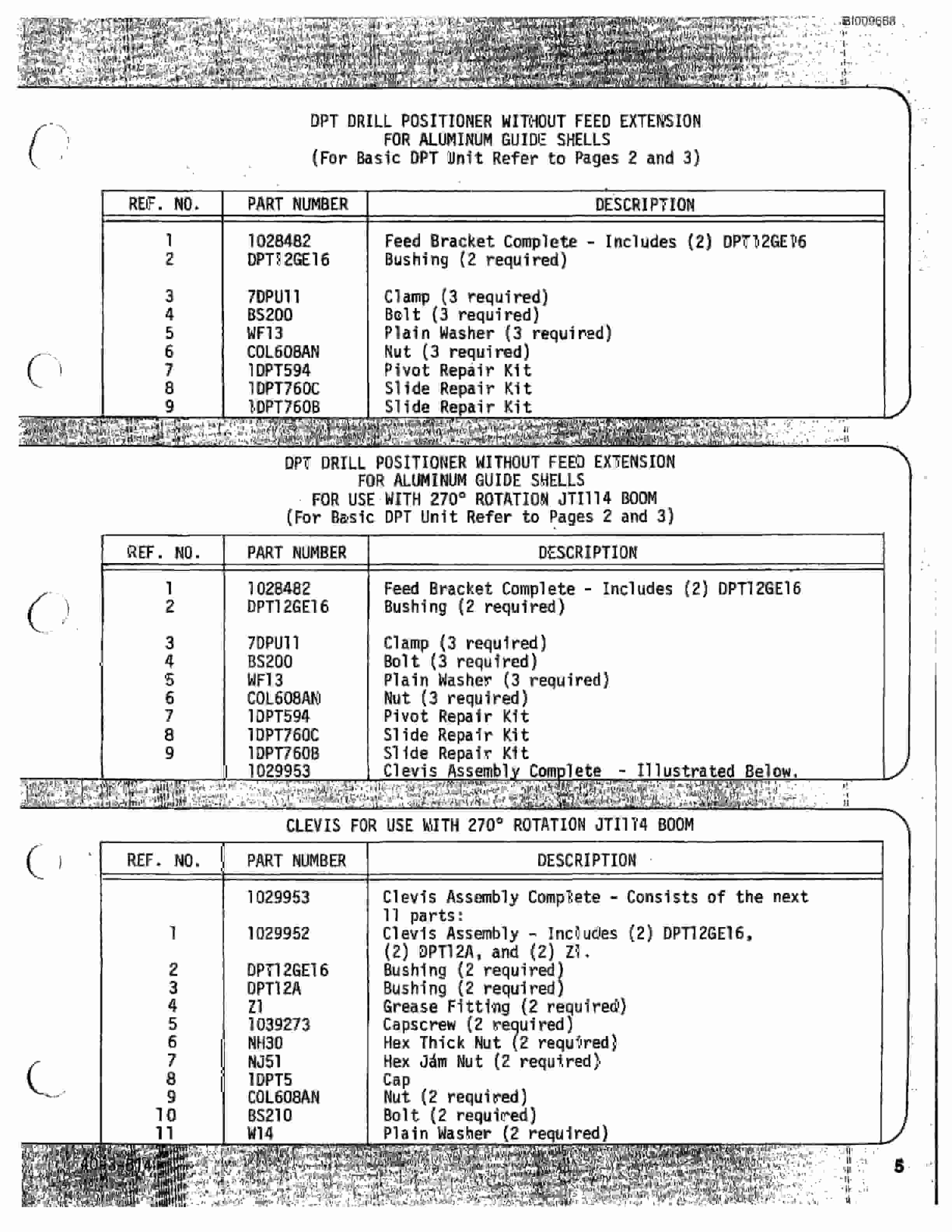 Bucyrus JB-551 Parts Catalog BI009668-4