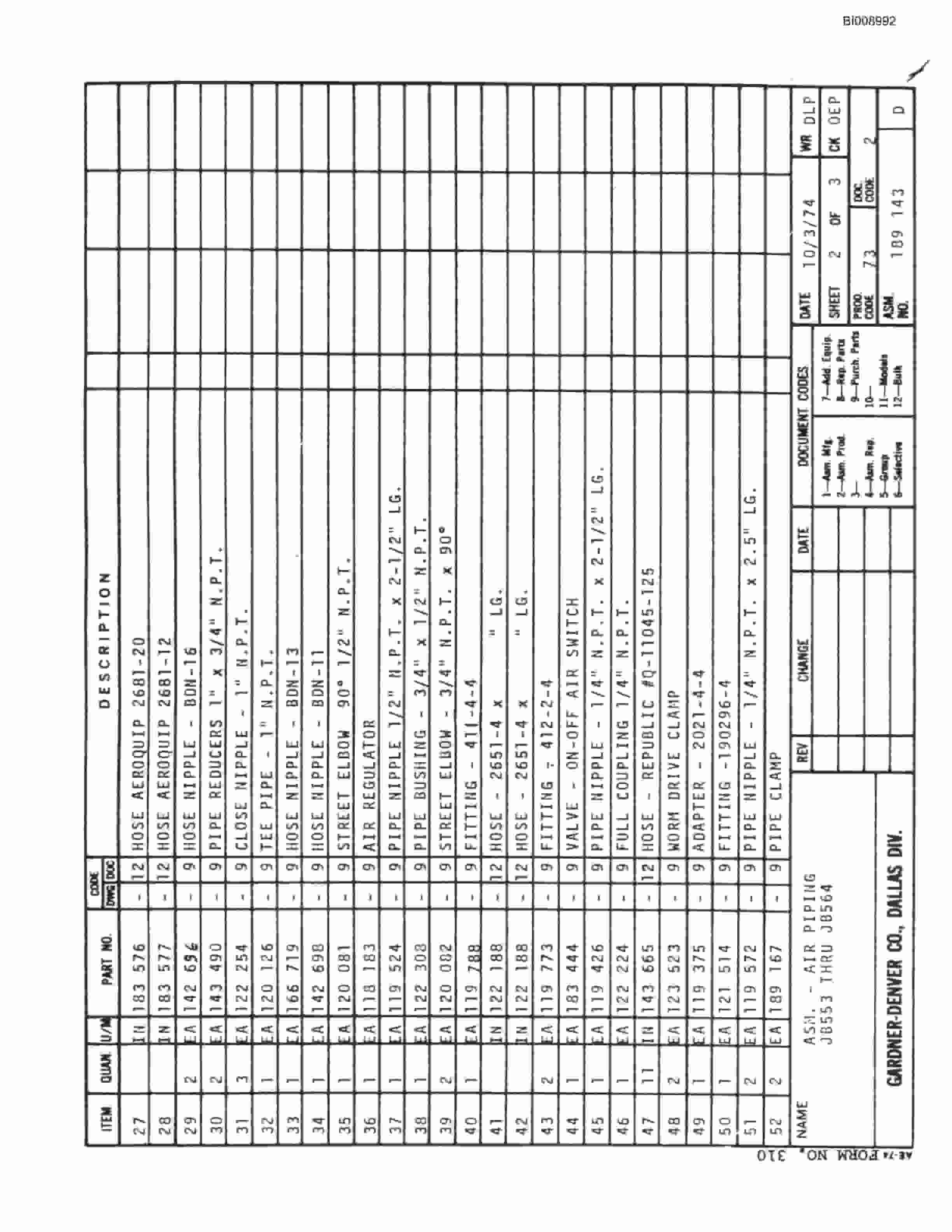 Bucyrus JB-553 to JB-564 Parts Catalog BI008992-4