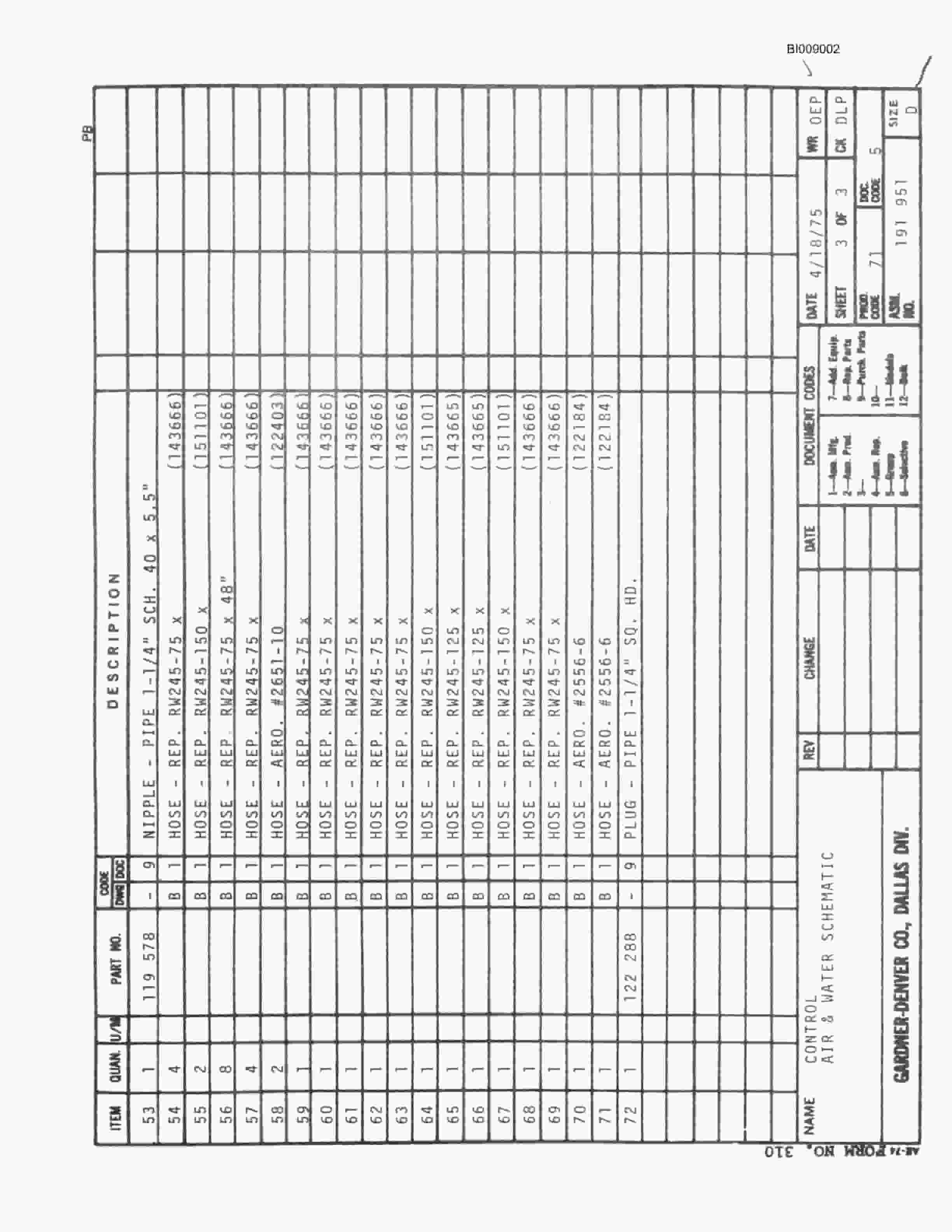Bucyrus JB-568 Parts Catalog BI009002-5